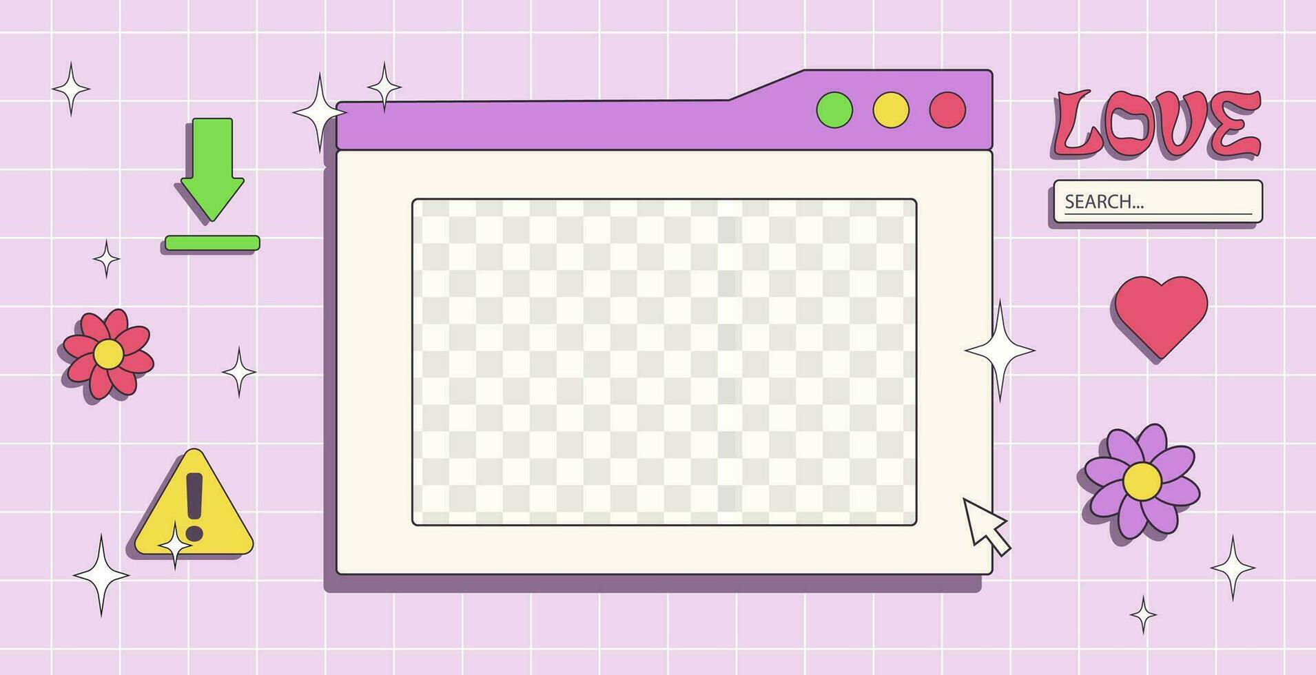 Wallpaper #Drjq2pIBJvJKYCmEPvSR0 Trendy Y2k Banner with Retro Computer Window with Copy Space