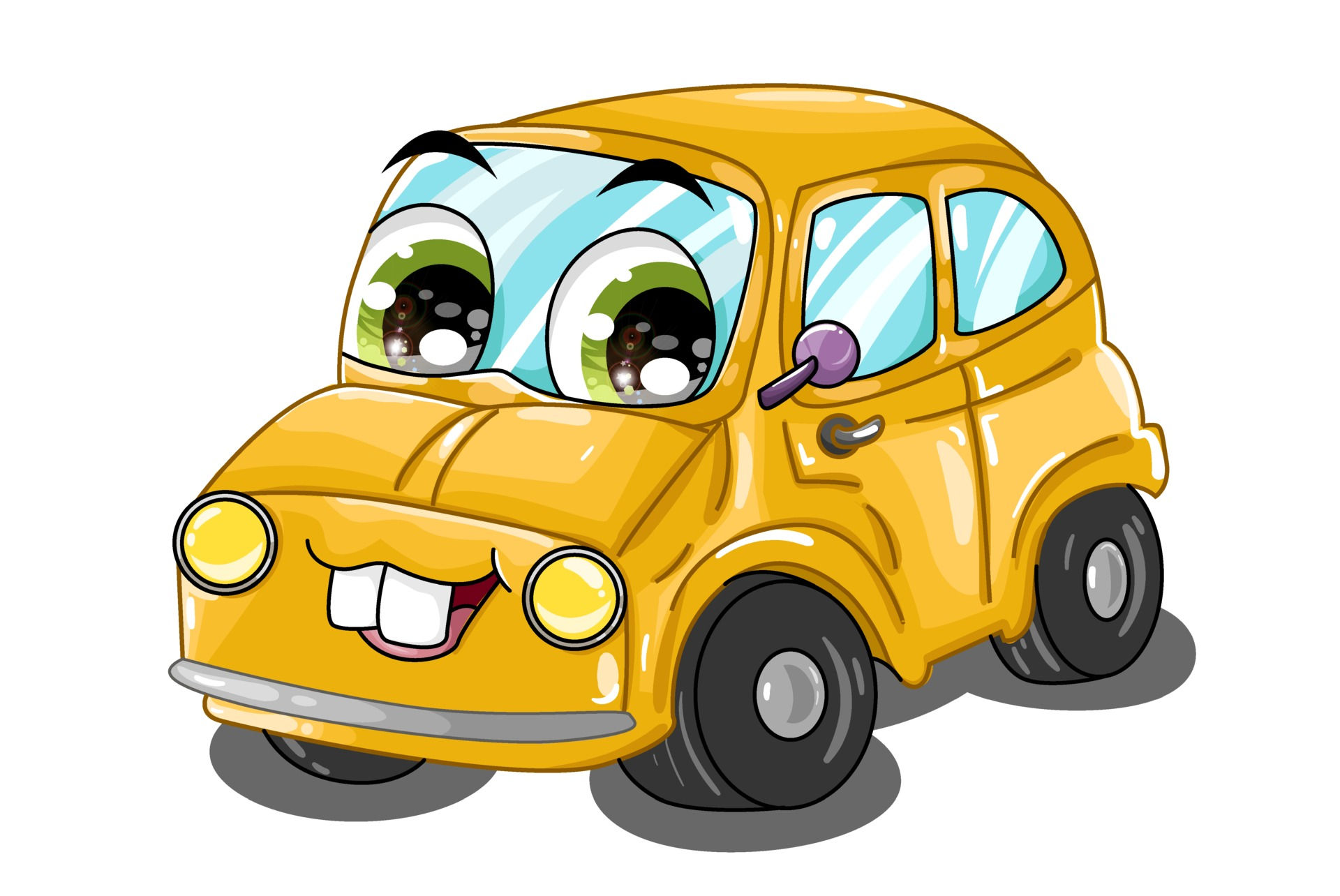 Wallpaper #60421 Yellow Mini Car Cartoon Vector Illustration 1910070 Vector Art at Vecteezy