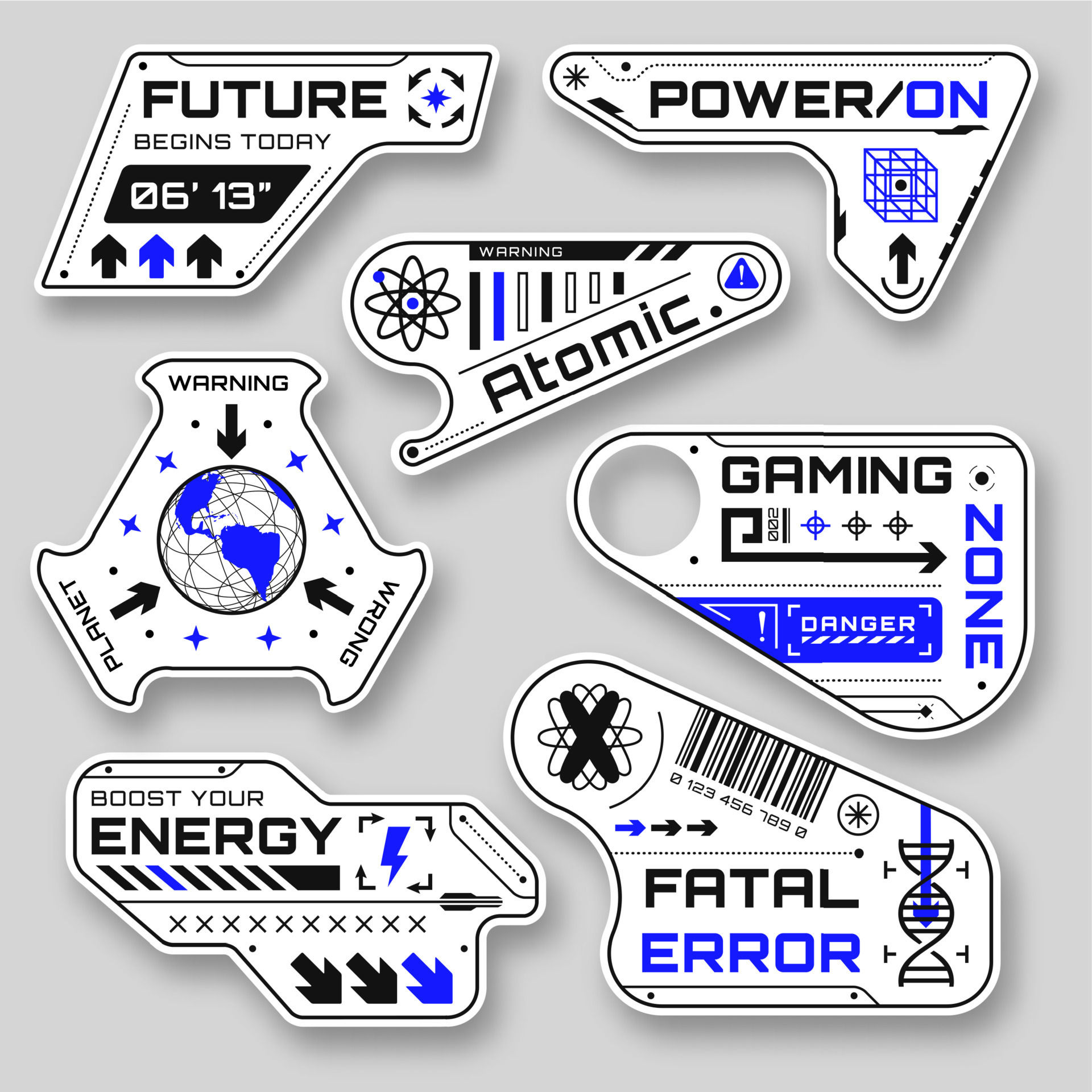 Wallpaper #dRkxMo8BtGB6xQ78lZec25 Sci Fi Geometric Stickers Futuristic Shapes in Different Forms Badges