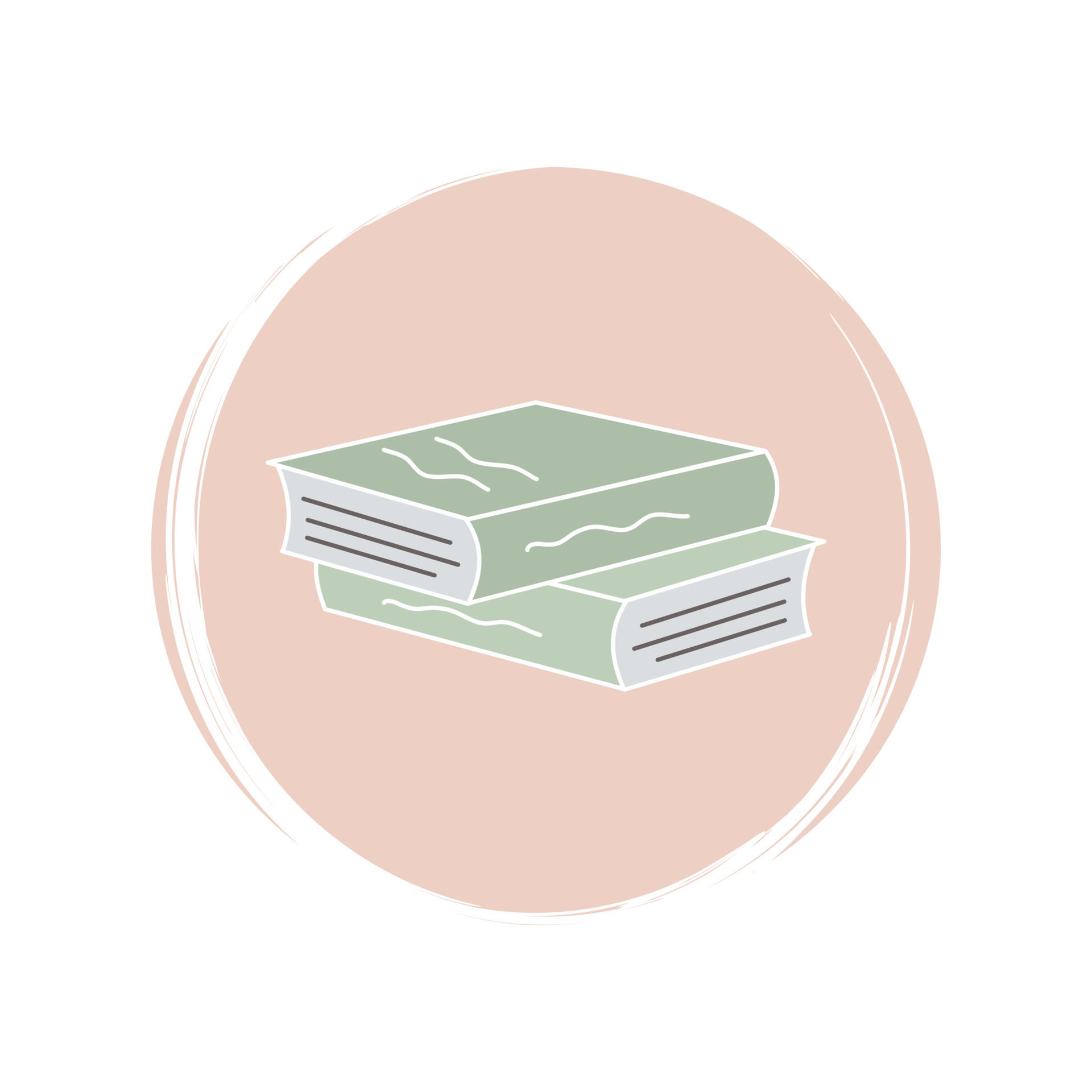 Wallpaper #w0bAVJcBqAgmjOk2JF0e393 Cute Logo or Icon Vector with Book Stack on Circle with Brush Texture