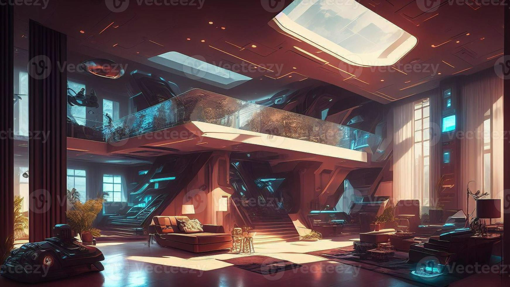 Wallpaper #FWcrDpMBSpphPi3-Remc204 Concept Art Future Modern House at Sci Fi City Generative Art by AI