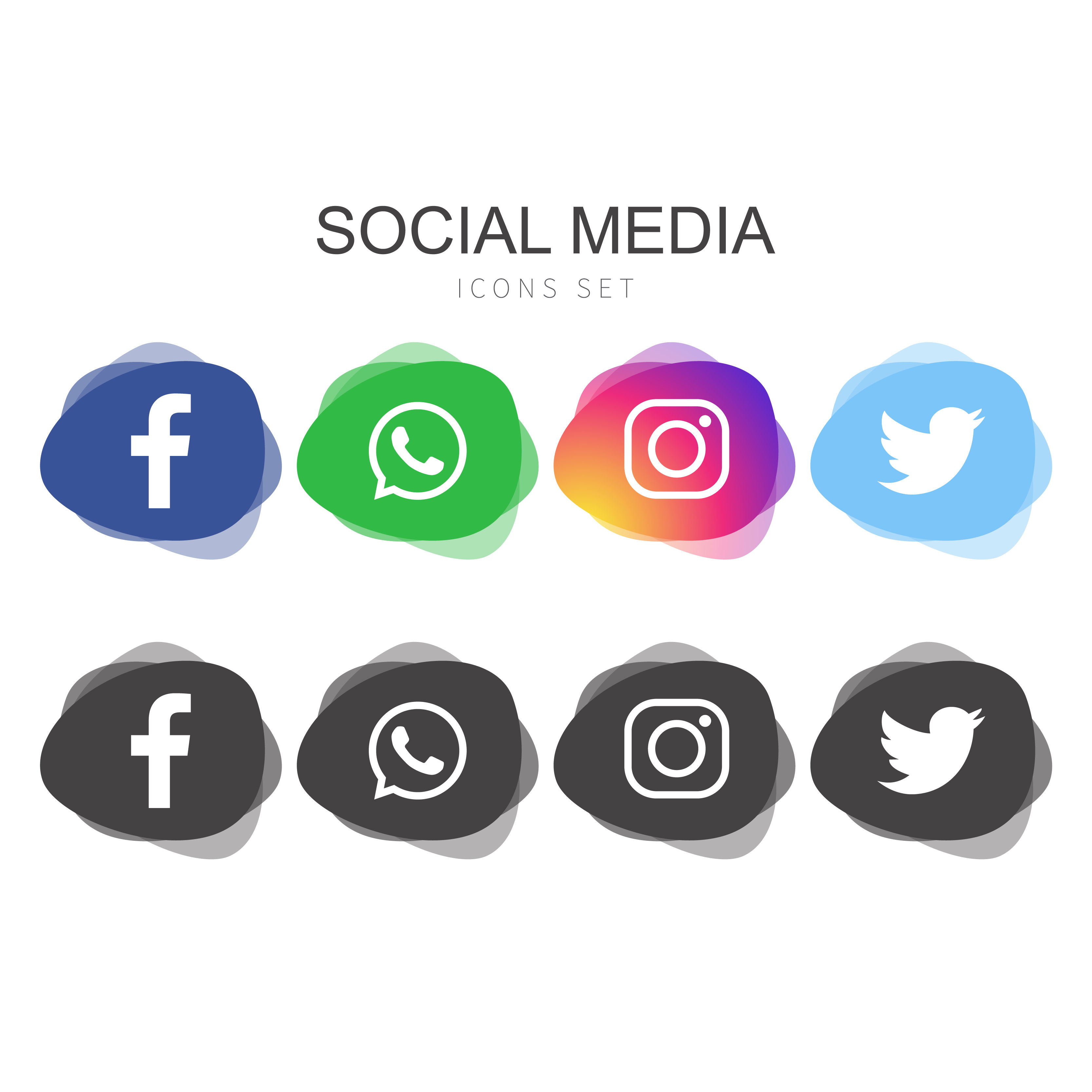 Wallpaper #lWe_75IBSpphPi3-ZGNL190 Set Popular Social Media Icons Template Banner Vector Image Images