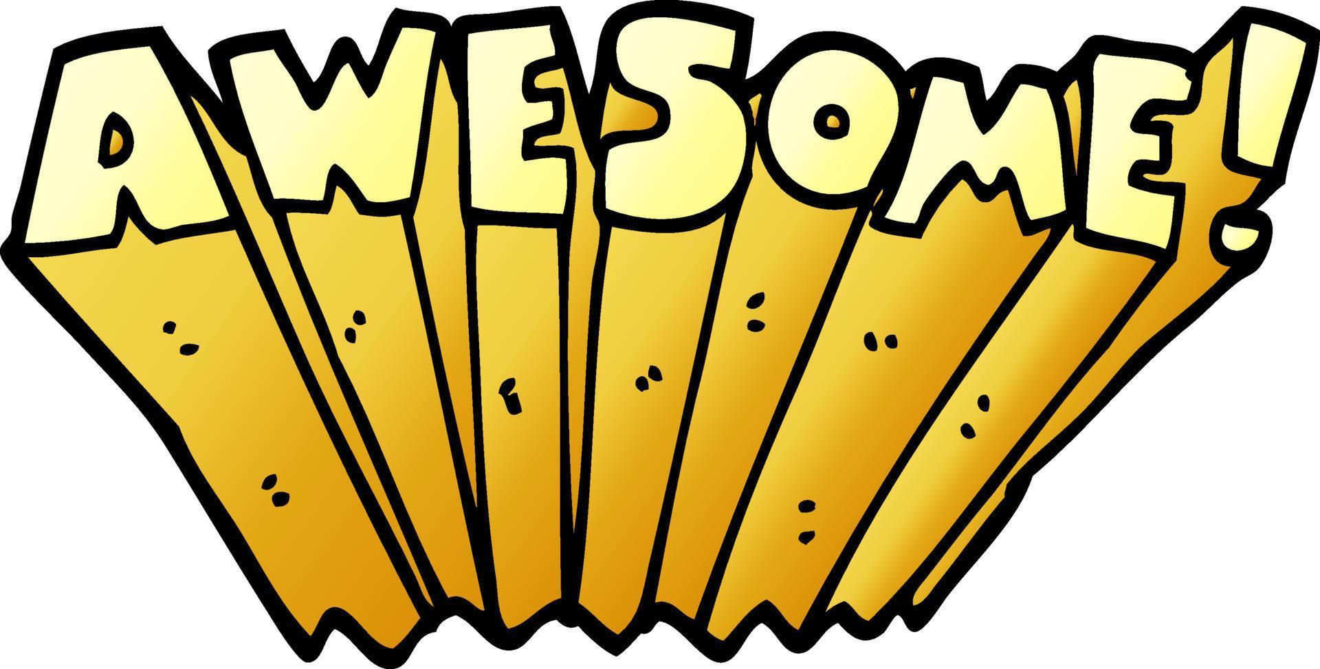 Wallpaper #nWdA85IBSpphPi3-JnTg0 Cartoon Doodle Awesome Word 12170475 Vector Art at Vecteezy