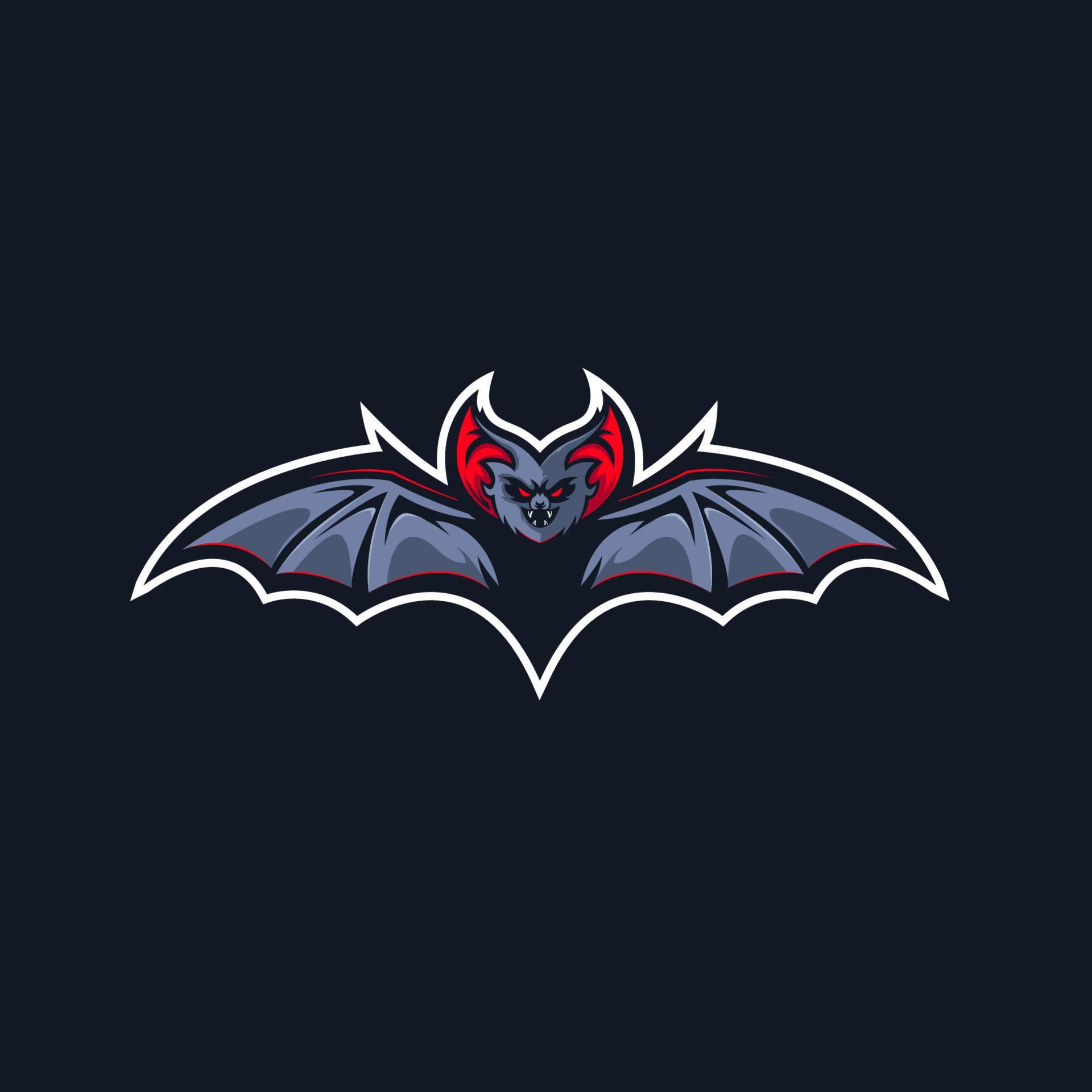 Wallpaper #JeoVVpMBlwTYPL185Q-D283 Bat Logo Bat Illustration Icon with an Aggressive Expression on Black
