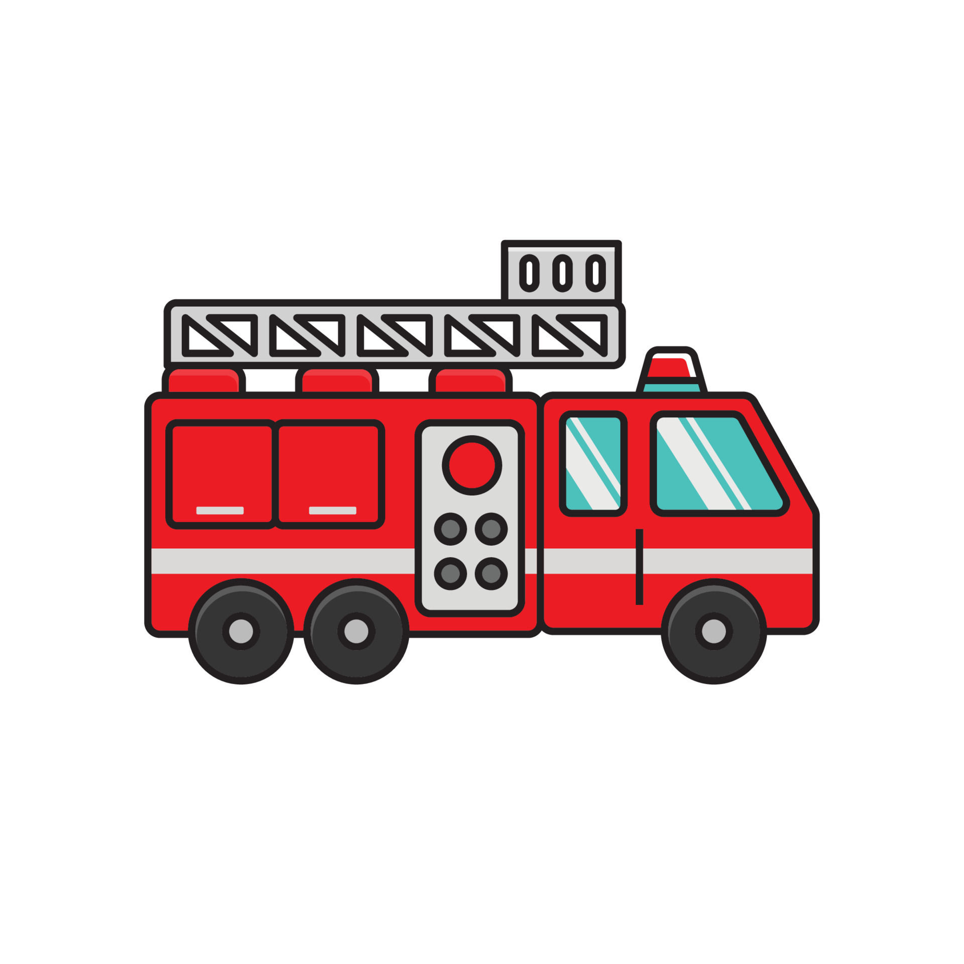 Wallpaper #VdWANpMBY0Iw2JDGAZEr191 Firefighter Car Vector Illustration with Simple Design Isolated on