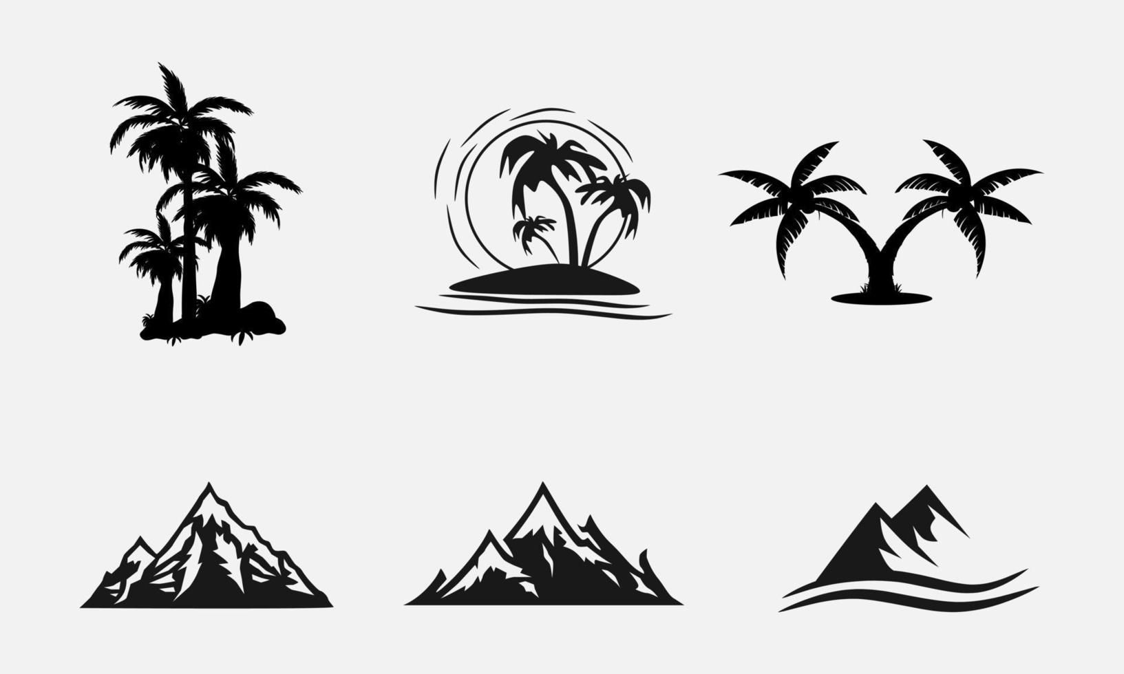 Wallpaper #x--qS5MBMN-XEVvVnztn175 Collection of Beach and Mountain Silhouettes 1936908 Vector Art at Vecteezy