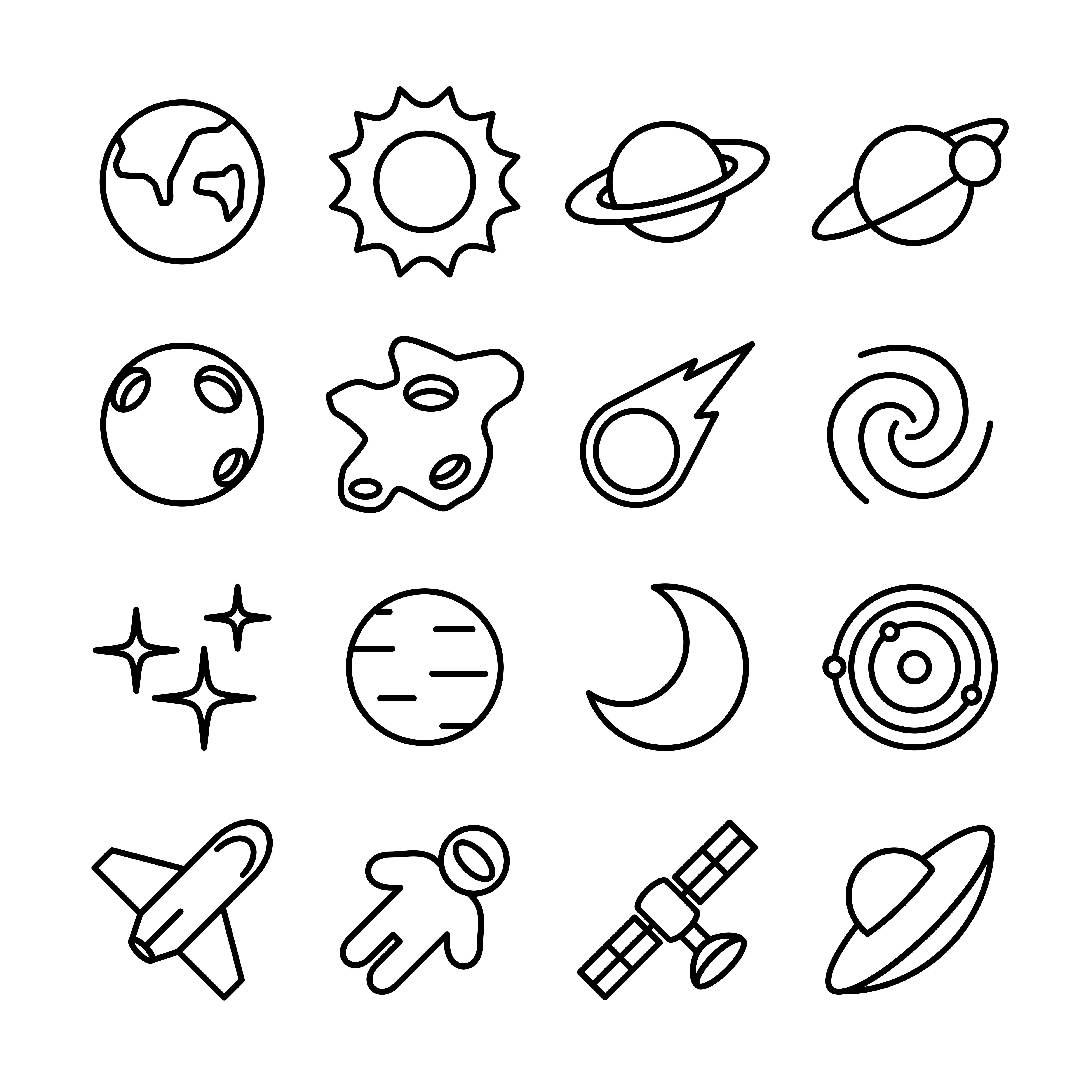 Wallpaper #CGc6B5MBSpphPi3-I8U6172 Line Icon Set Related to Outer Space 1225262 Vector Art at Vecteezy