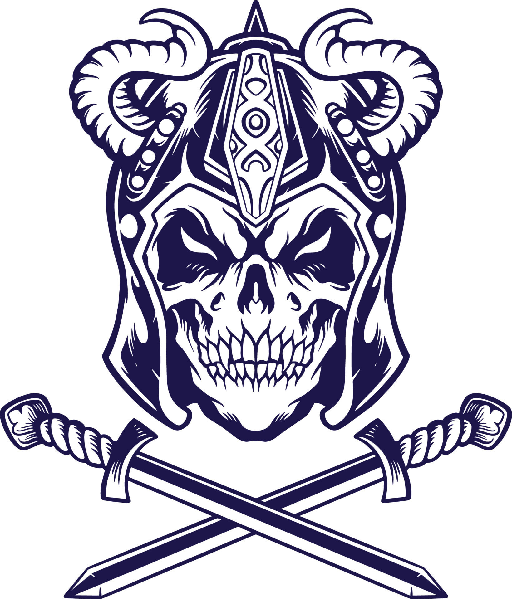 Wallpaper #uWfOCZMBSpphPi3-_NHR49 Viking Skull Helmet Horn Silhouette Vector Illustrations for Your Work
