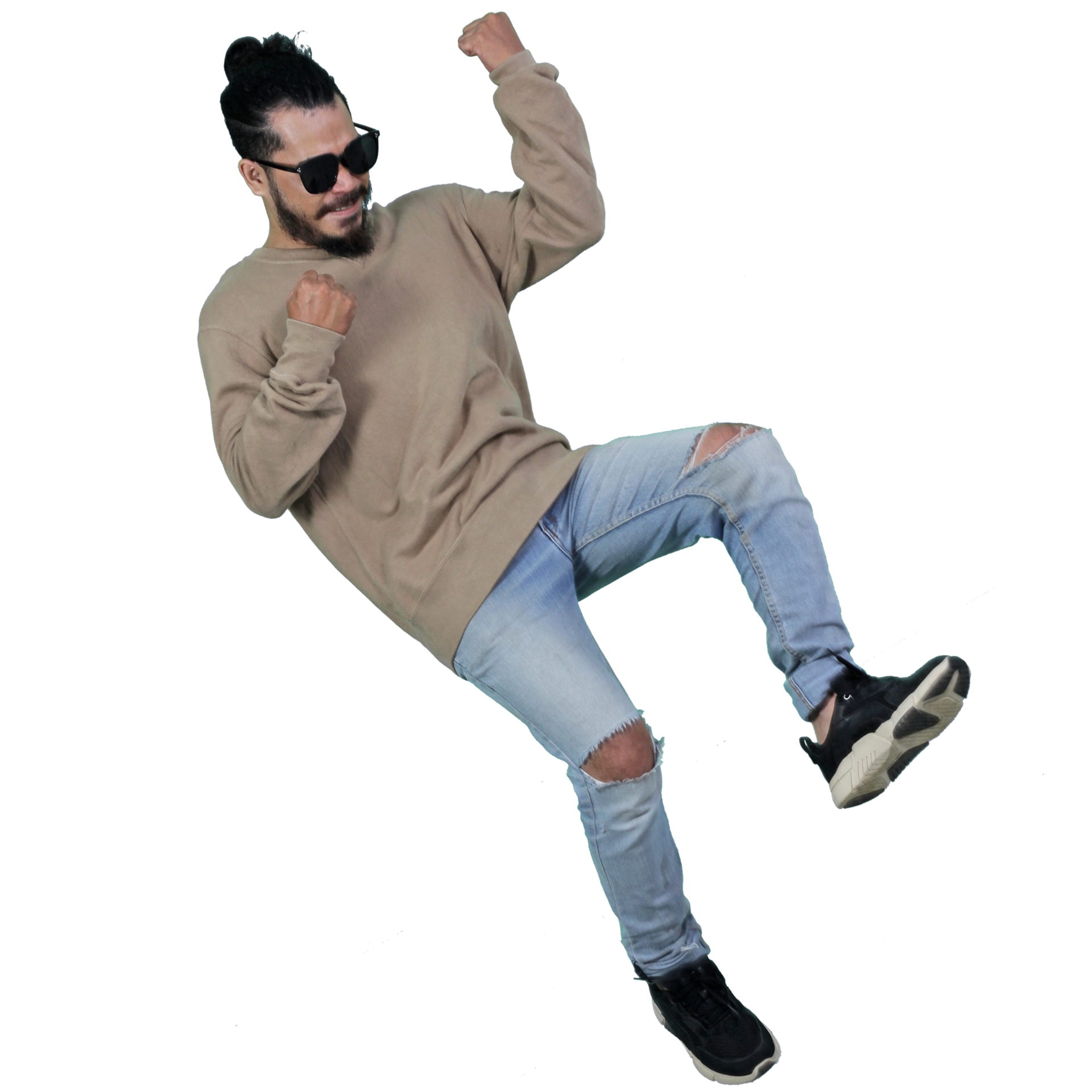 Wallpaper #vQMhY5MBpyOg8YnExNQw267 Man Poses Jumping Curly Hair Without Background 24039136 Png