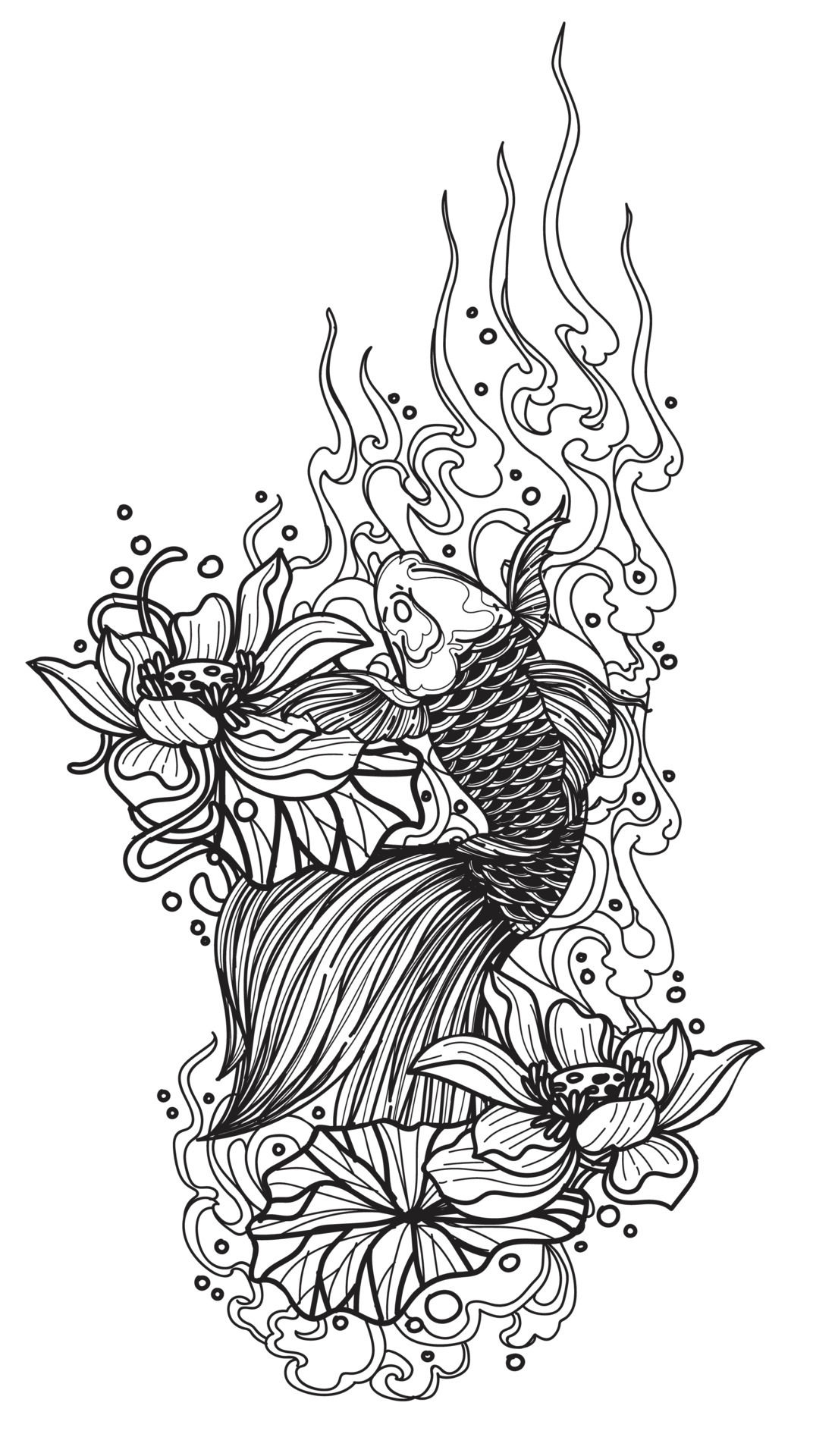 Wallpaper #5e6bc Black Yellow Koi Fish Fish Koi Tattoo Png and Vector with 5016 the