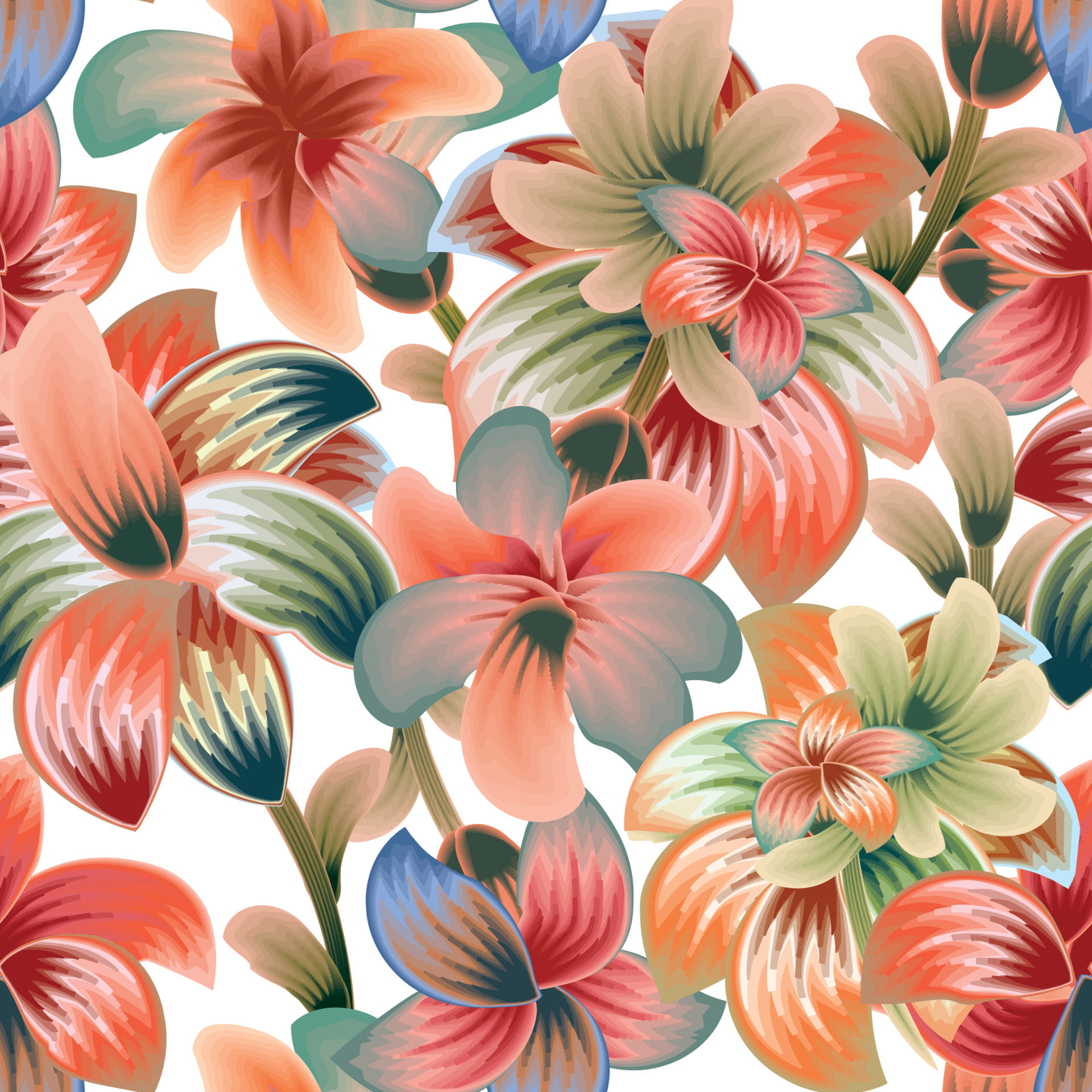 Wallpaper #4B2MLZMBlOZrFDOkv9C4247 Flores De Colores Fondo Vector De Patrones Sin Fisuras Realista Patron