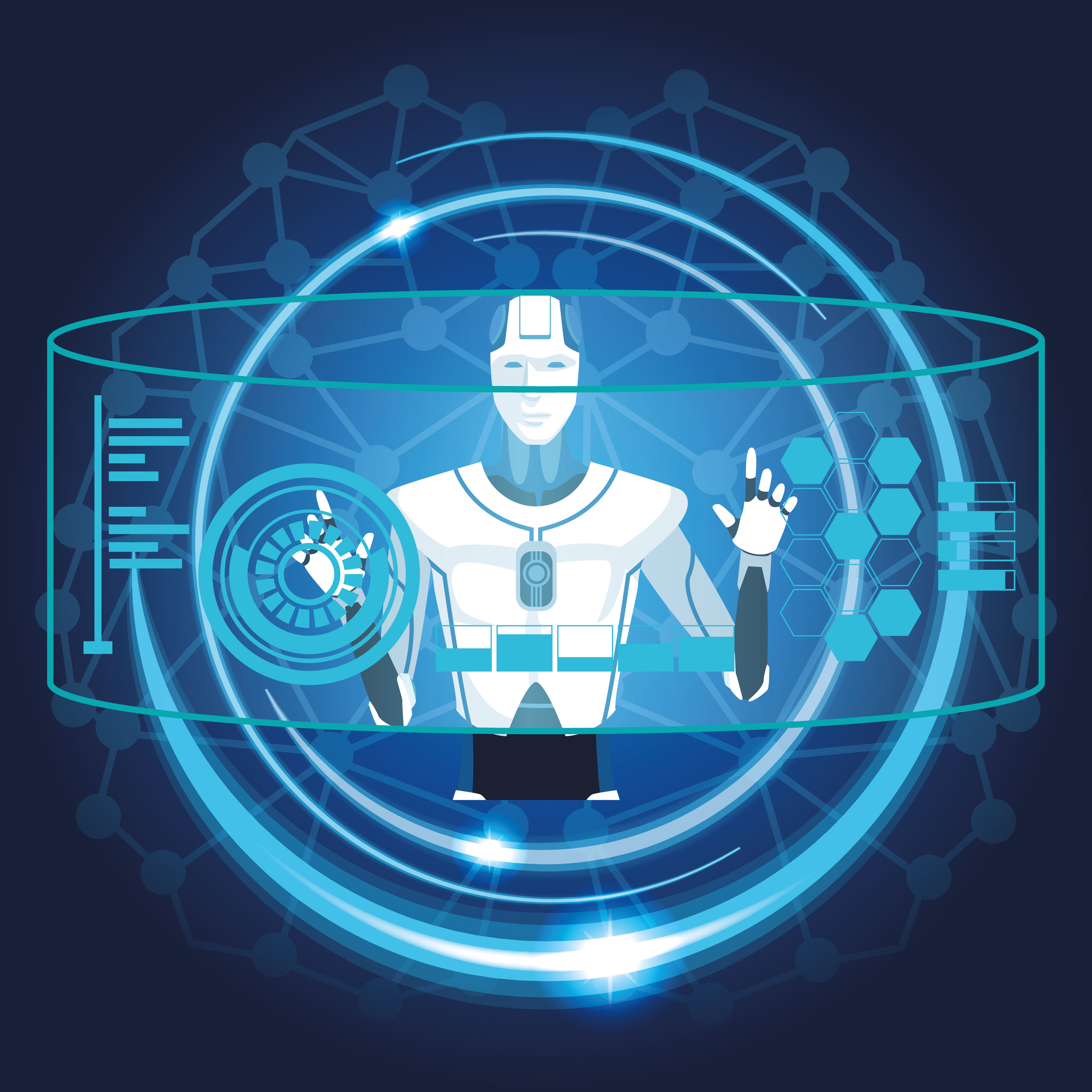 Wallpaper #vWdm9pIBSpphPi3-zYNc90 Robot with Artificial Intelligence 658651 Vector Art at Vecteezy