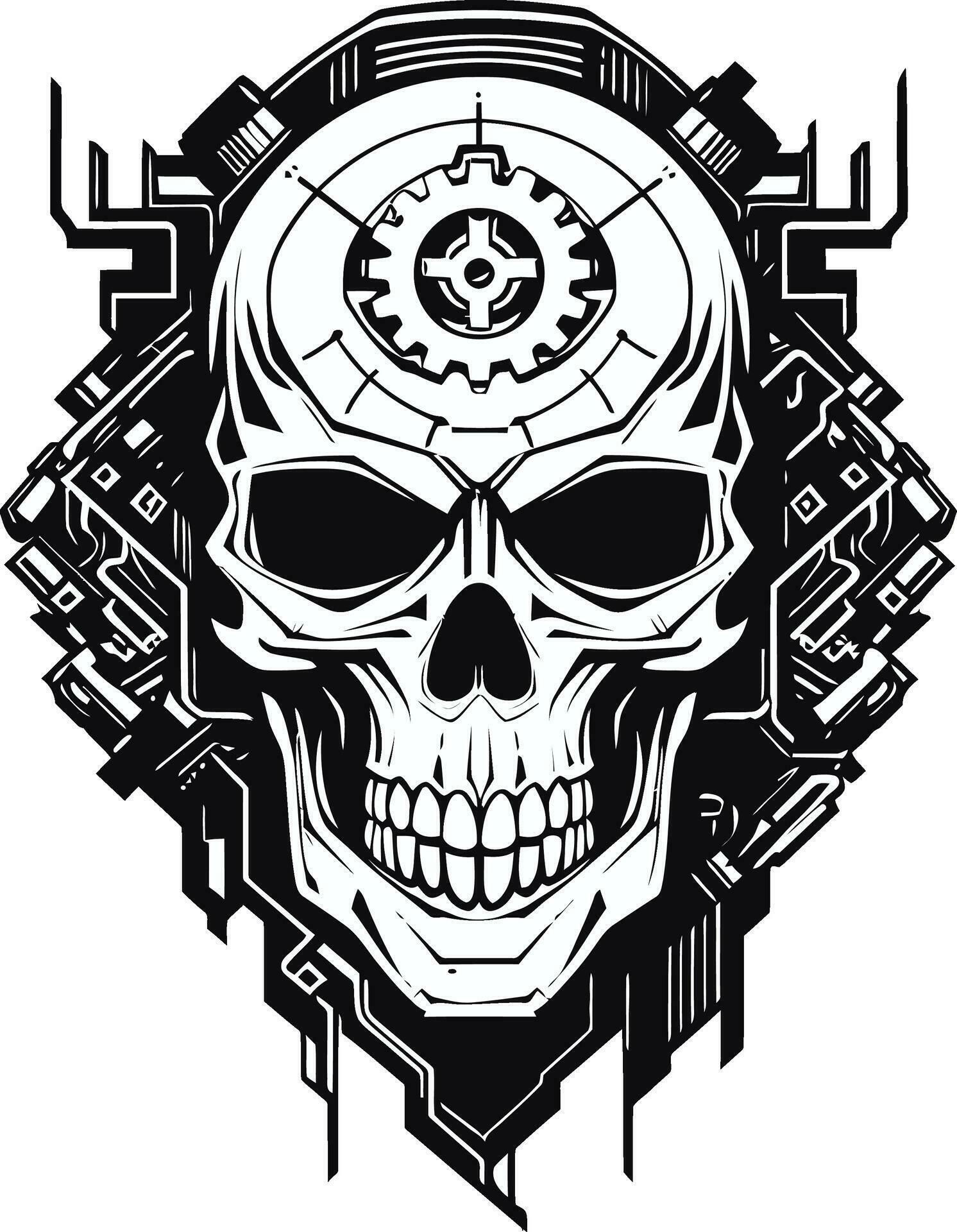 Wallpaper #FM5vJZMB71dOy6JZ5RSb111 Cyber Gothic Skull Icon the Blend of Eras Abstract Robo Skull a Digital