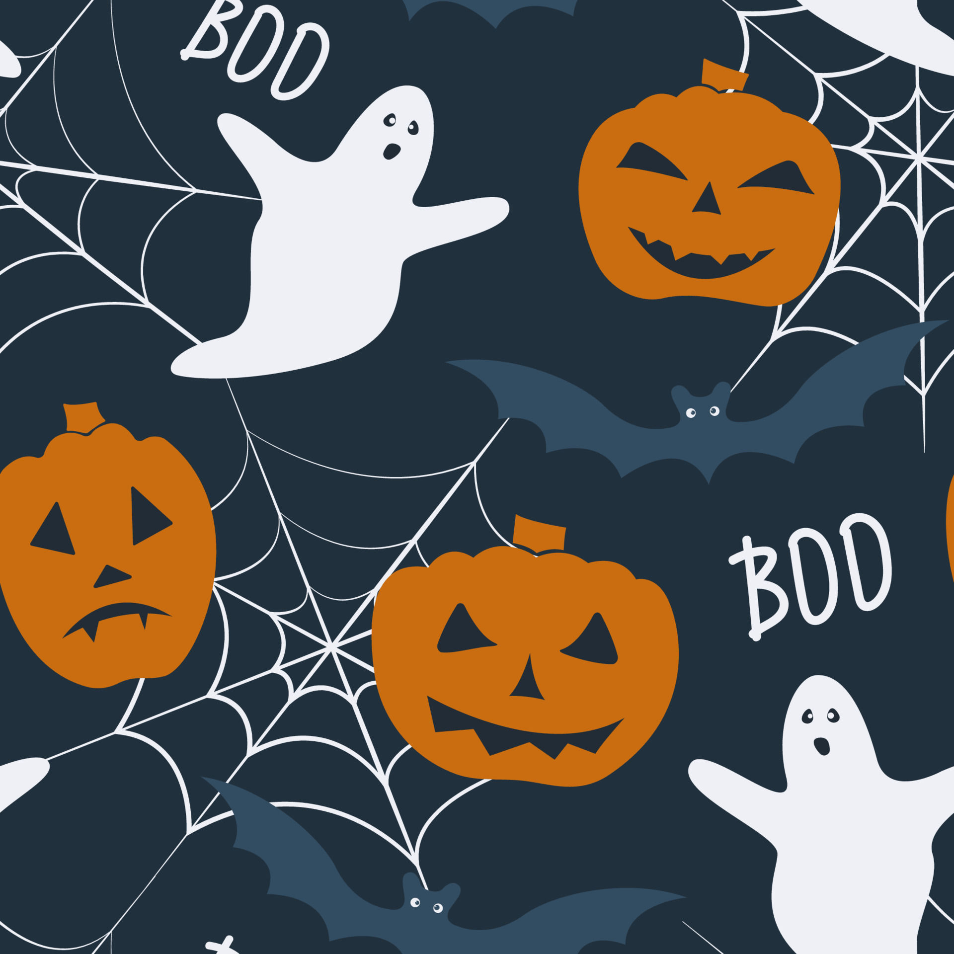 Wallpaper #SfS5OZMBKFX8bn3rL3dx79 Halloween Holiday Seamless Pattern with Pumpkin Ghost Spider Web