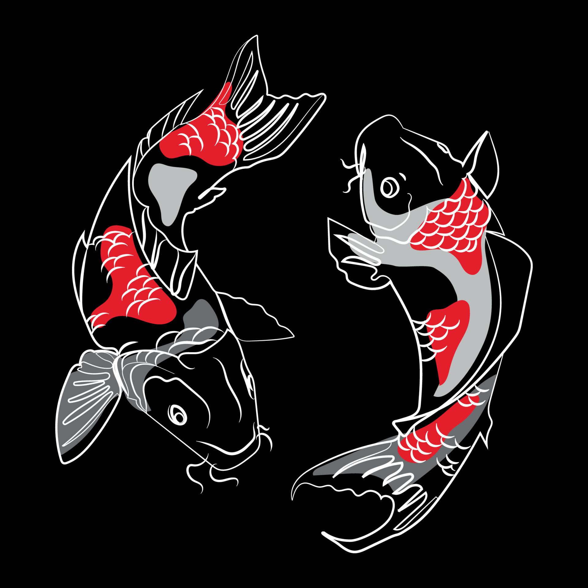 Wallpaper #4f2e6 Koi Fish Heart Original Watercolor Painting Etsy