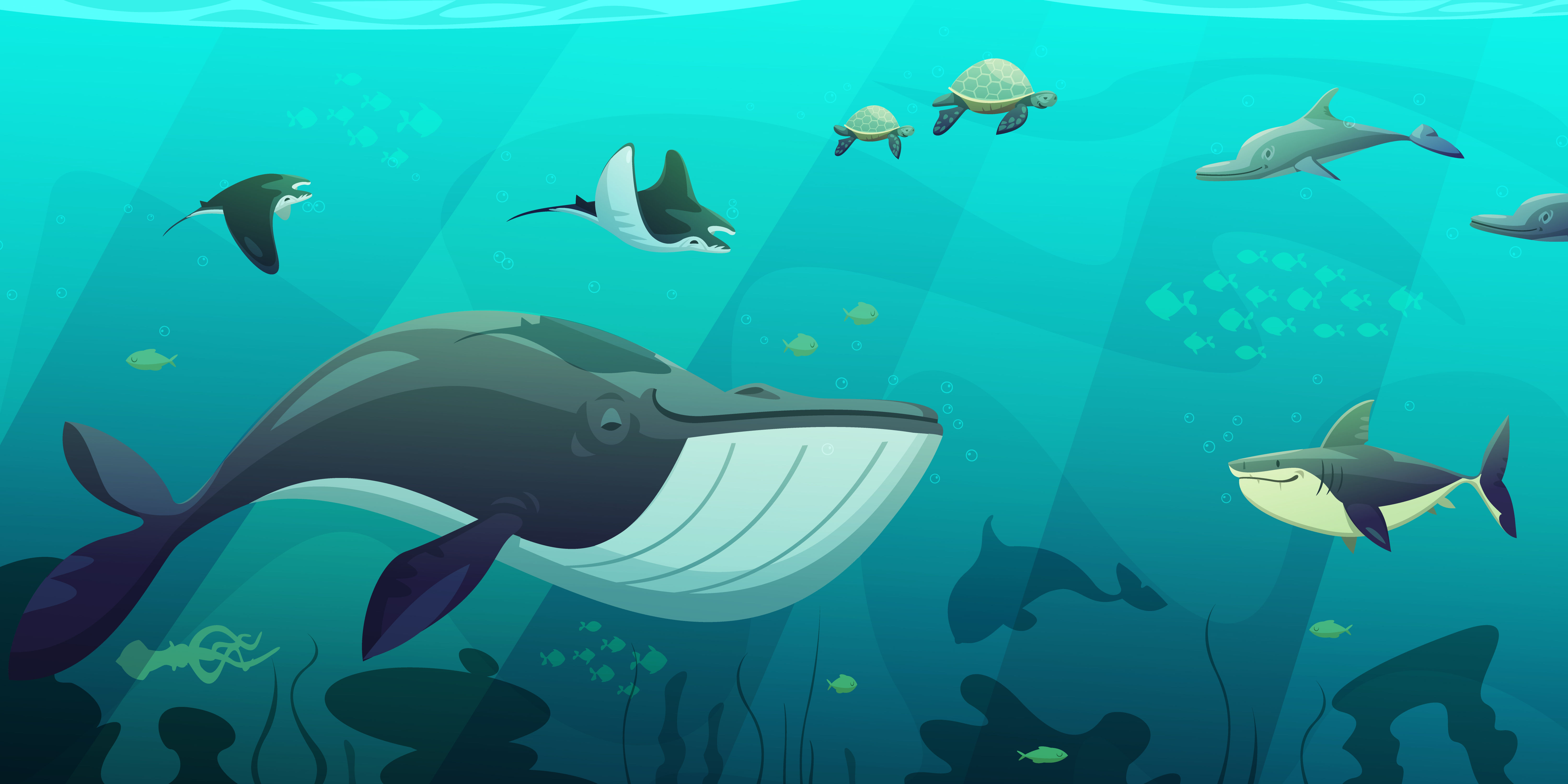 Wallpaper #1mc1CJMBSpphPi3-Ccl784 Underwater Marine Ocean Life Abstract Banner 483994 Vector Art at Vecteezy
