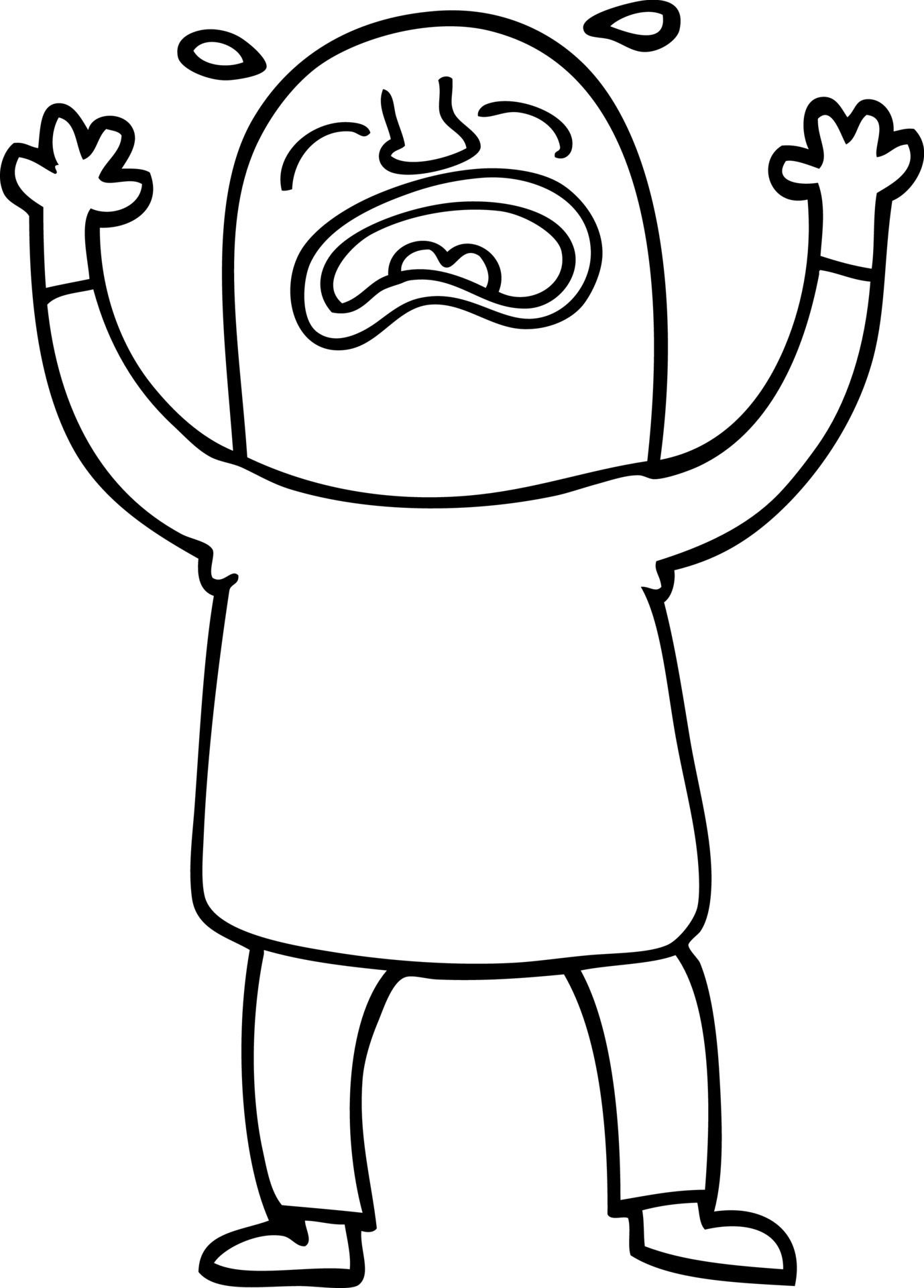 Wallpaper #q2eP65IBSpphPi3-00yX341 Line Drawing Cartoon Crying Man 12172436 Vector Art at Vecteezy