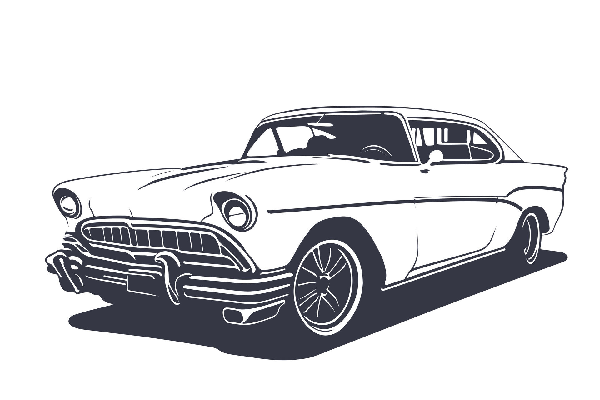 Wallpaper #D2cT65IBSpphPi3-DUoL350 Classic American Car Style Vintage Vehicle Vector Illustration Modern