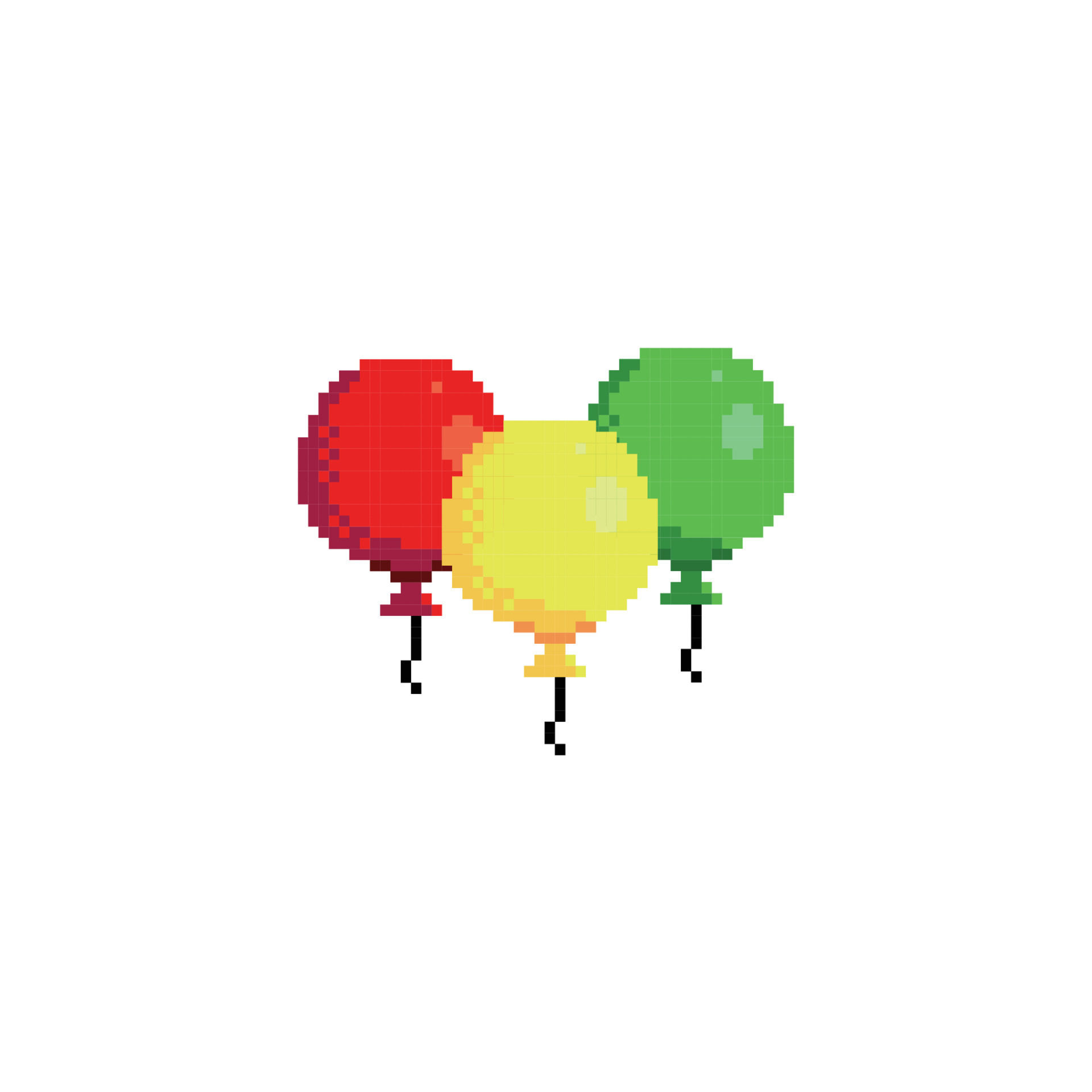 Wallpaper #a0D6MJMBJhL2WPbaiMSr5 Three Balloons with Different Color in Pixel Art Style 22869736 Vector