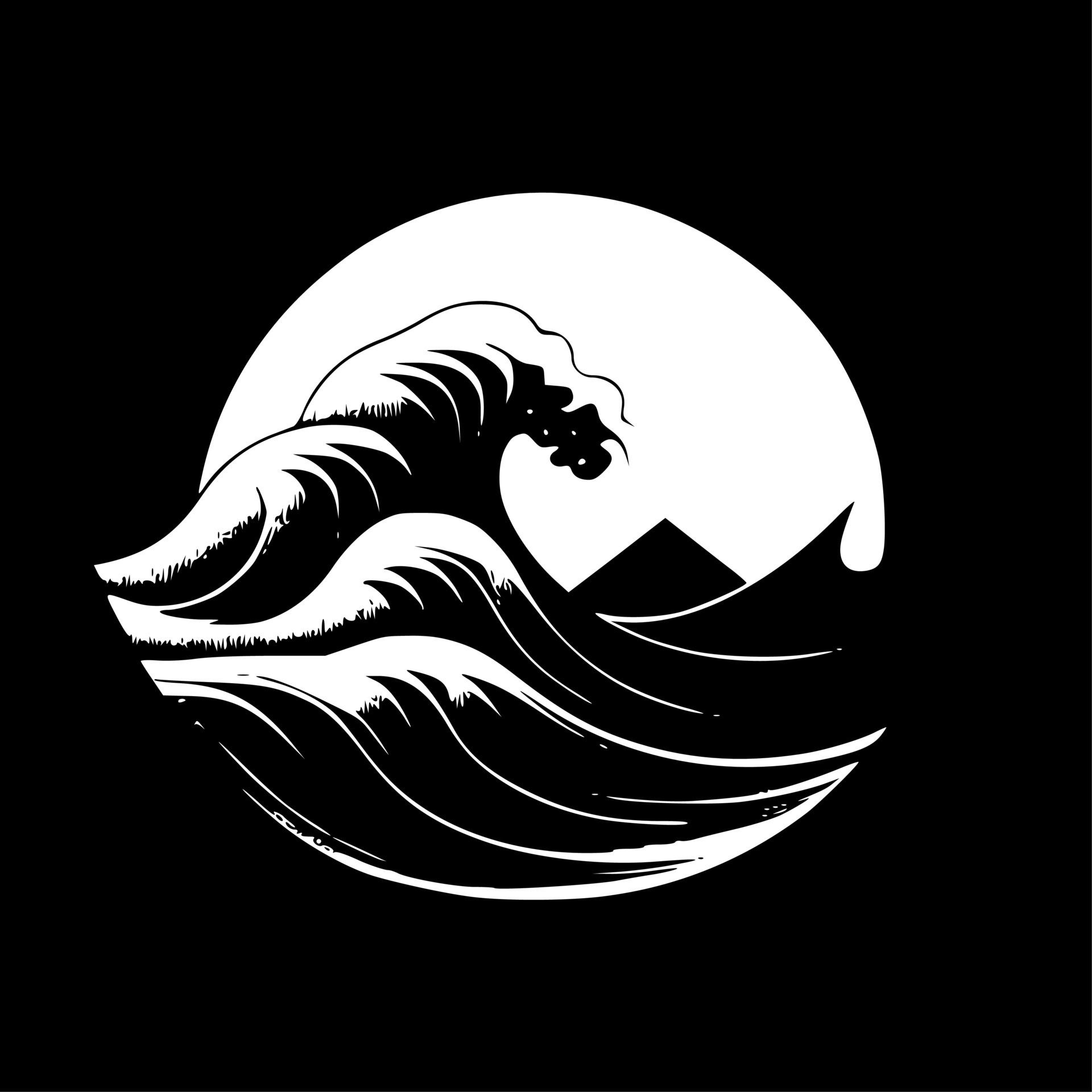 Wallpaper #YmcfCZMBSpphPi3-Vc4855 Waves Black and White Isolated Icon Vector Illustration 24571020