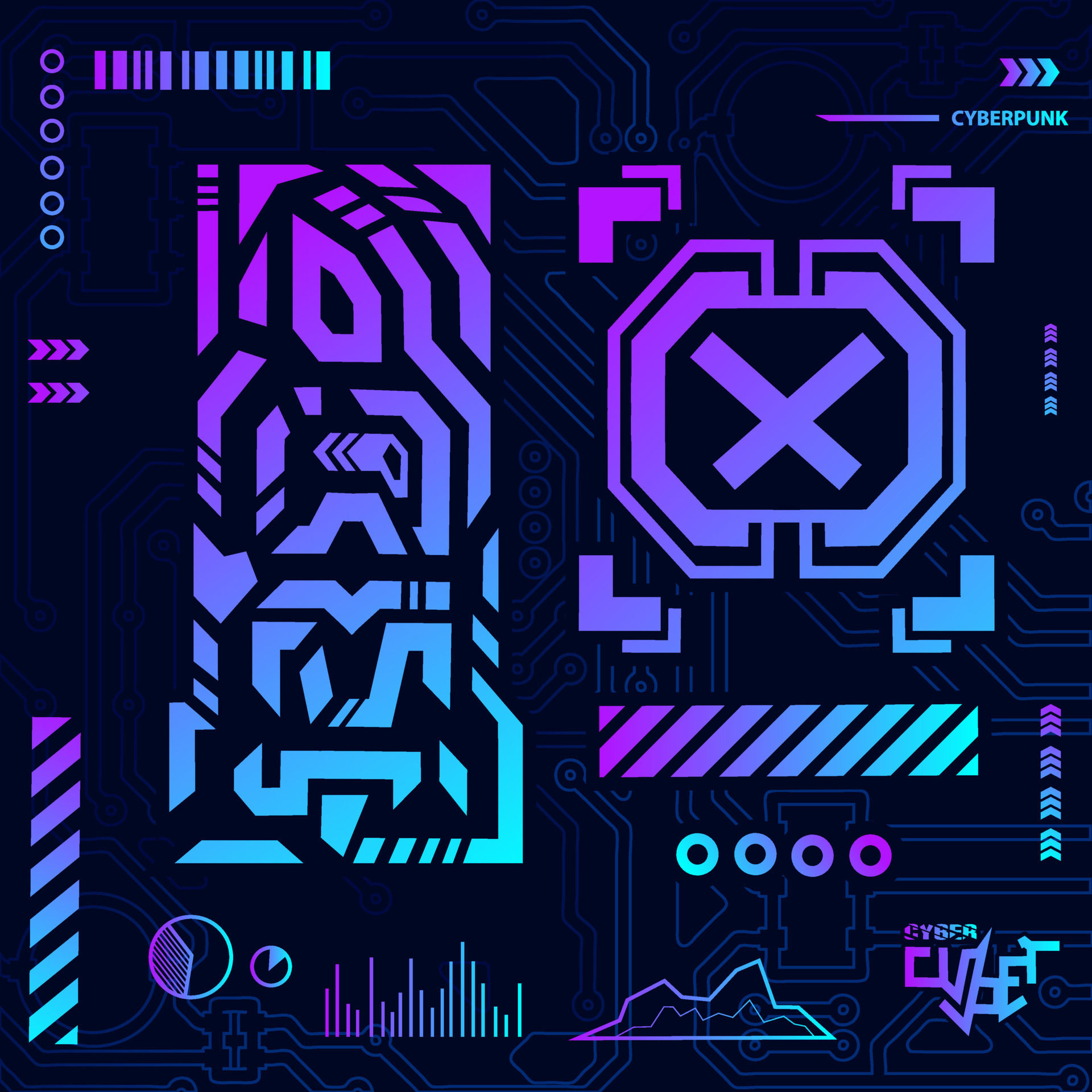 Wallpaper #MGdF-JIBSpphPi3-LInZ20 Cyberpunk Design with Dark Background Abstract Technology Vector
