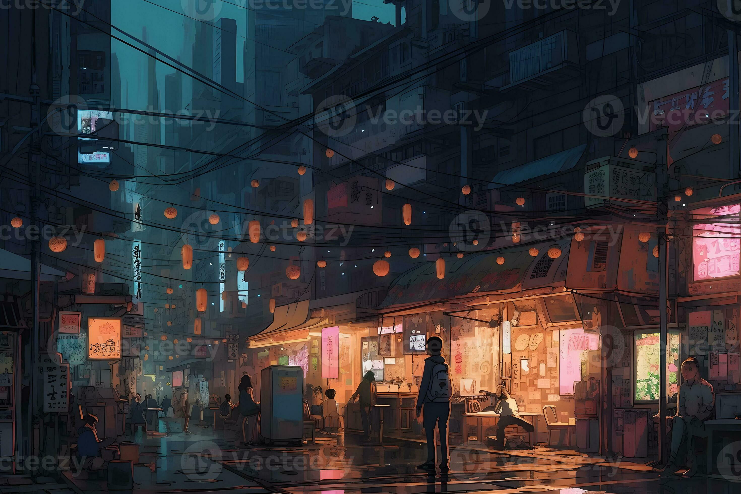 Wallpaper #y2f365IBSpphPi3-C08d210 Japanese Neon City in Synthwave Style Cyberpunk Futuristic Neural