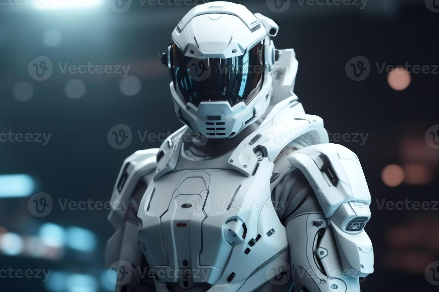 Wallpaper #IgNhZZMBpyOg8YnET9kL1 Soldier in Futuristic Space Armor Science Fiction White Armor Inside