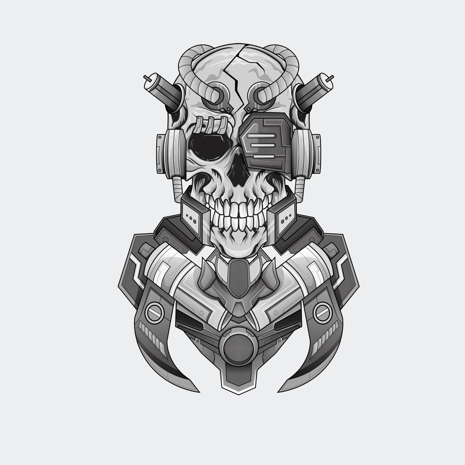 Wallpaper #uWfOCZMBSpphPi3-_NHR102 Tattoos Design Black and White Illustration Viking Warrior Skull with