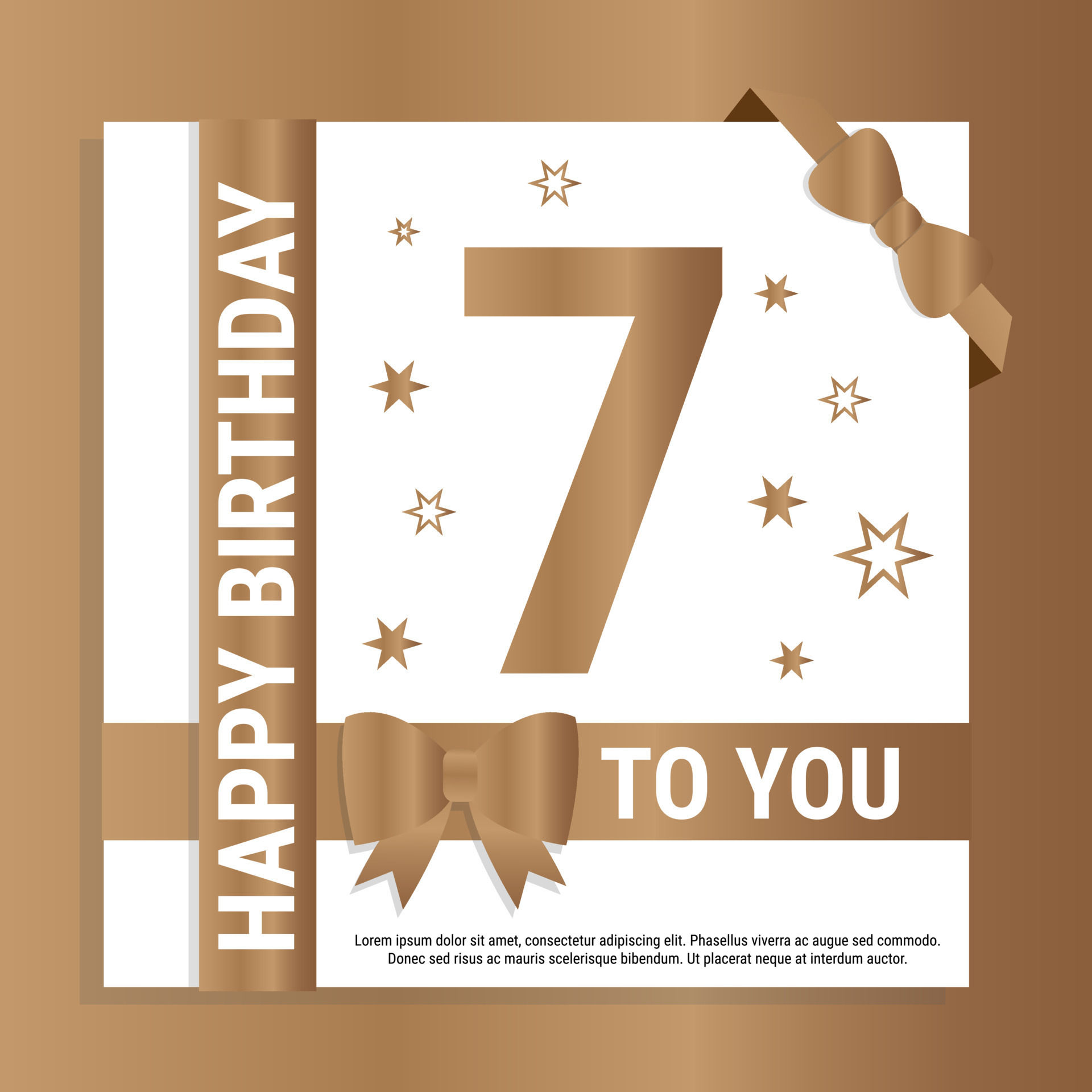 Wallpaper #MGirGpMBSpphPi3-mR1G183 Happy 7th Birthday Gold Numerals and Glittering Gold Ribbons Festive
