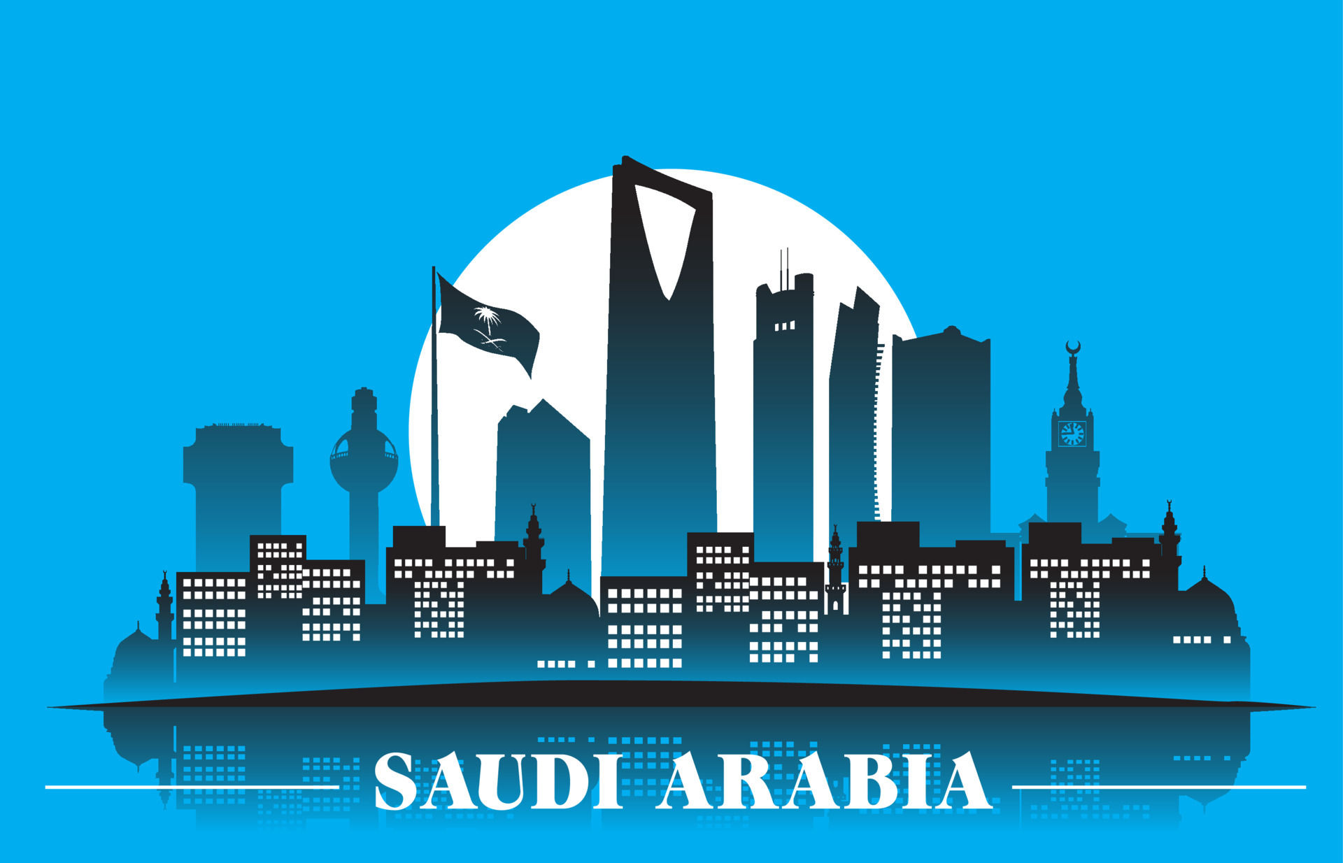 Wallpaper #dmfr65IBSpphPi3-5U-B197 Kingdom of Saudi Arabia Famous Buildings Vector Background Editable