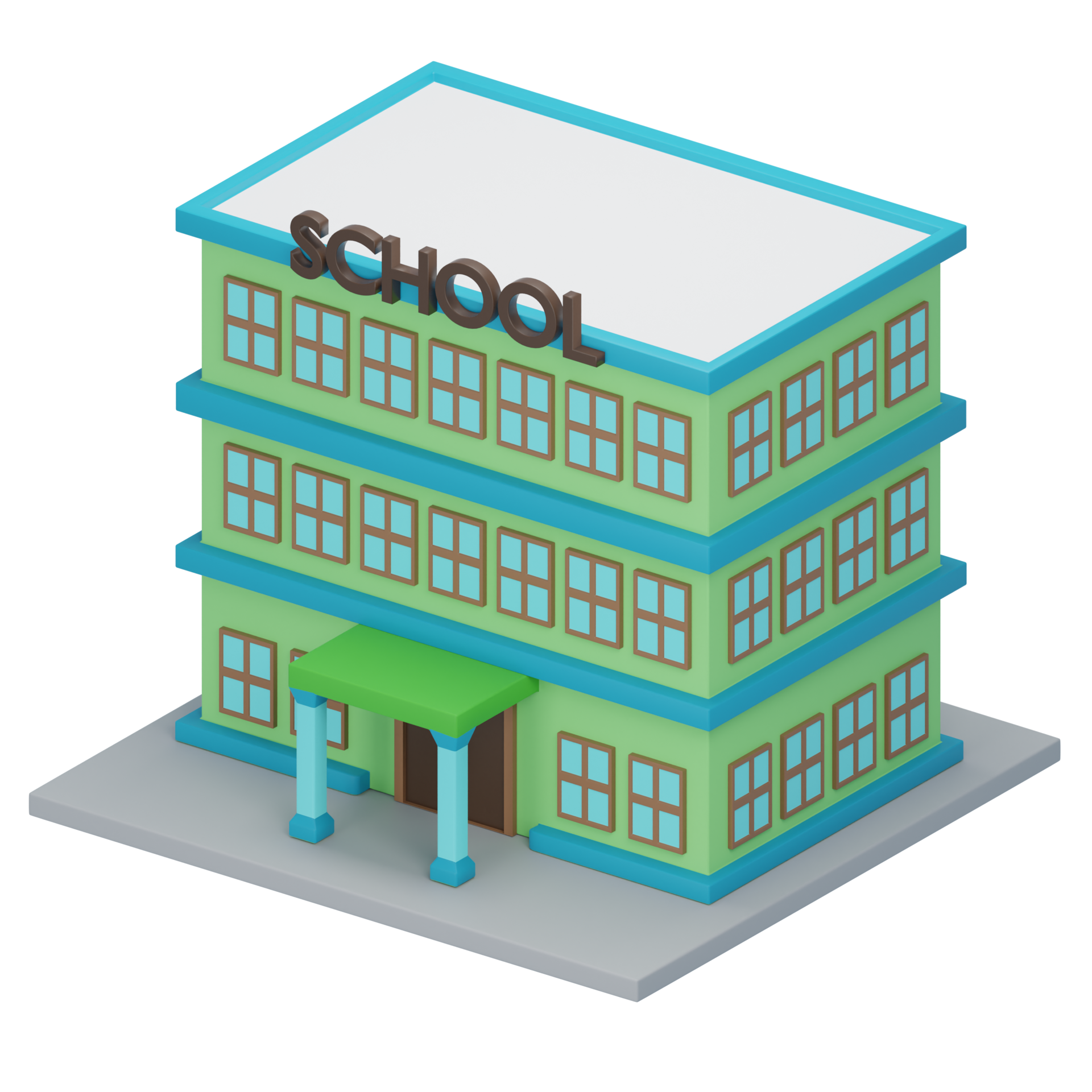 Wallpaper #aWfA6pIBSpphPi3-sEia241 3D School Building Isometric 28153095 Png