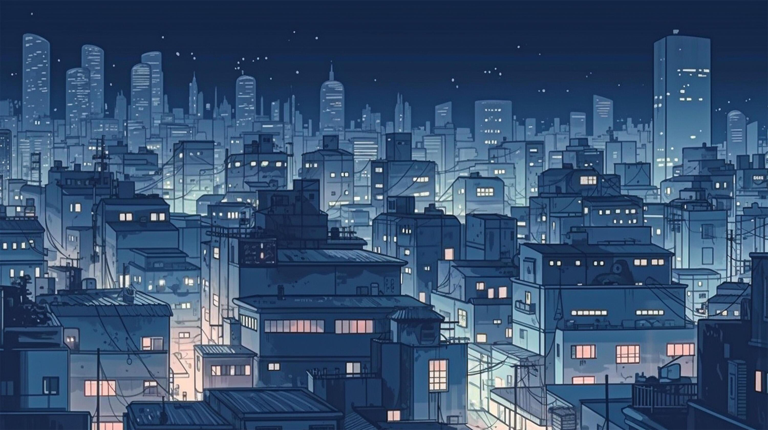 Wallpaper #3x28LZMBlOZrFDOkHNHb69 Anime City Background Night