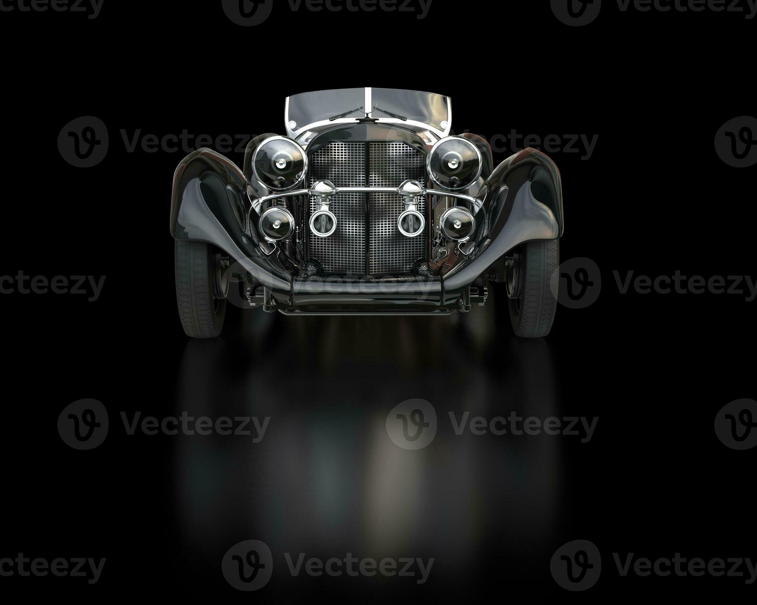 Wallpaper #pu8_S5MBMN-XEVvVRzrU240 Black Vintage Car Front View Blurred Reflection 31193453 Stock
