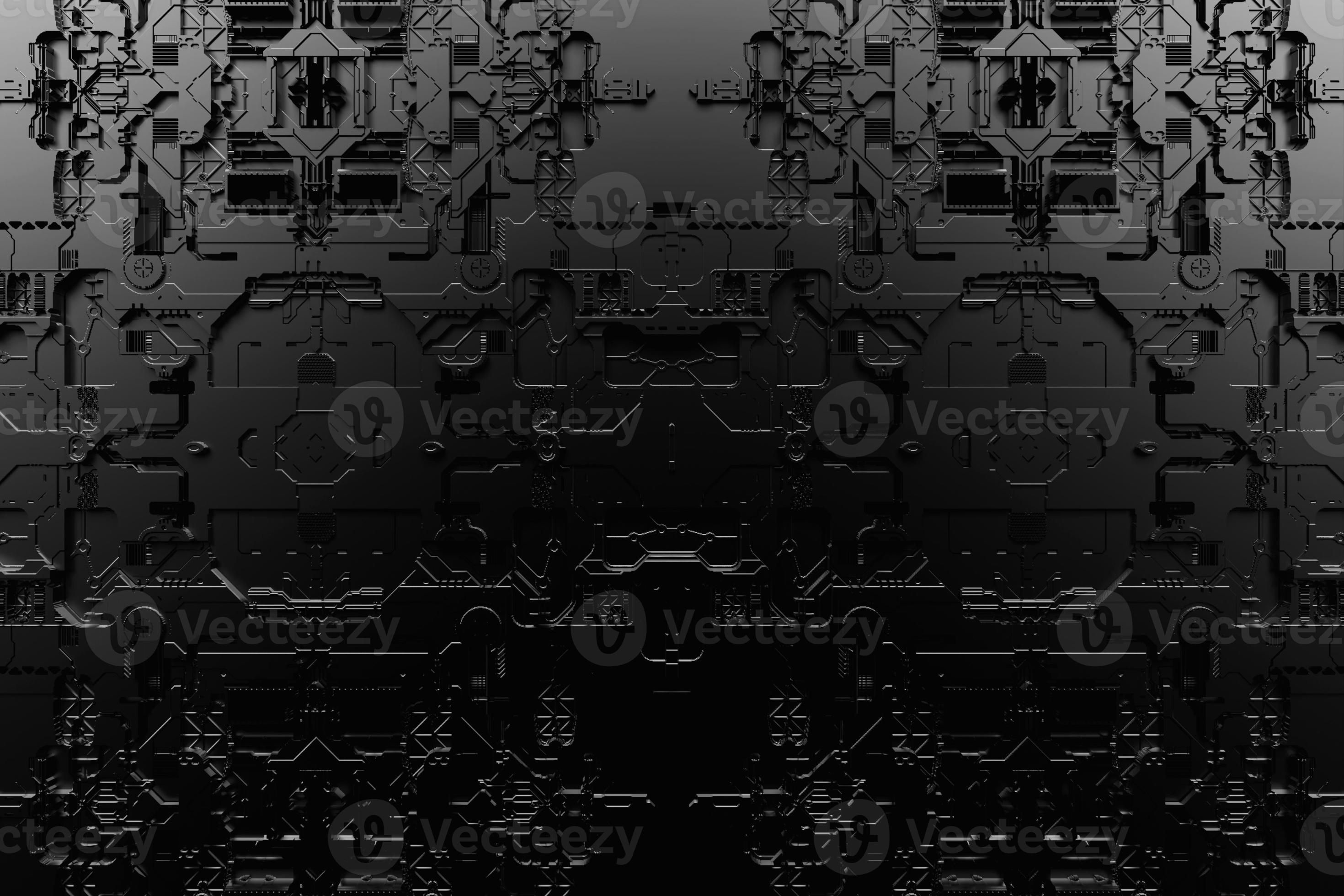 Wallpaper #KBnMHo8BtGB6xQ78qnrd49 3D Illustration of a Realistic Model of a Robot or Black Cyber Armor