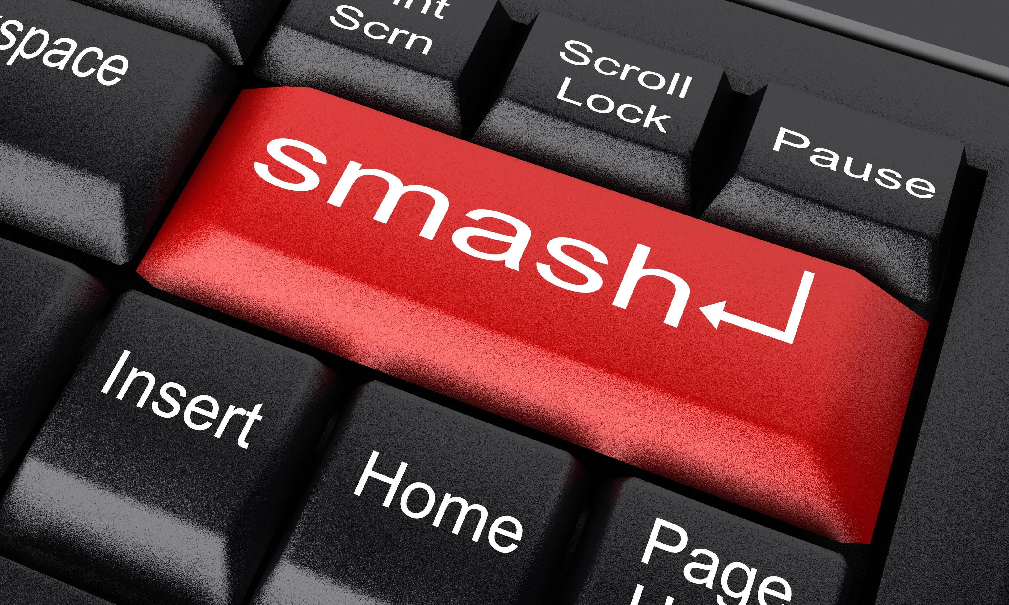 Wallpaper #p2fJ6JIBSpphPi3-wz7s24 Smash Word on Red Keyboard Button 6117229 Stock Photo at Vecteezy
