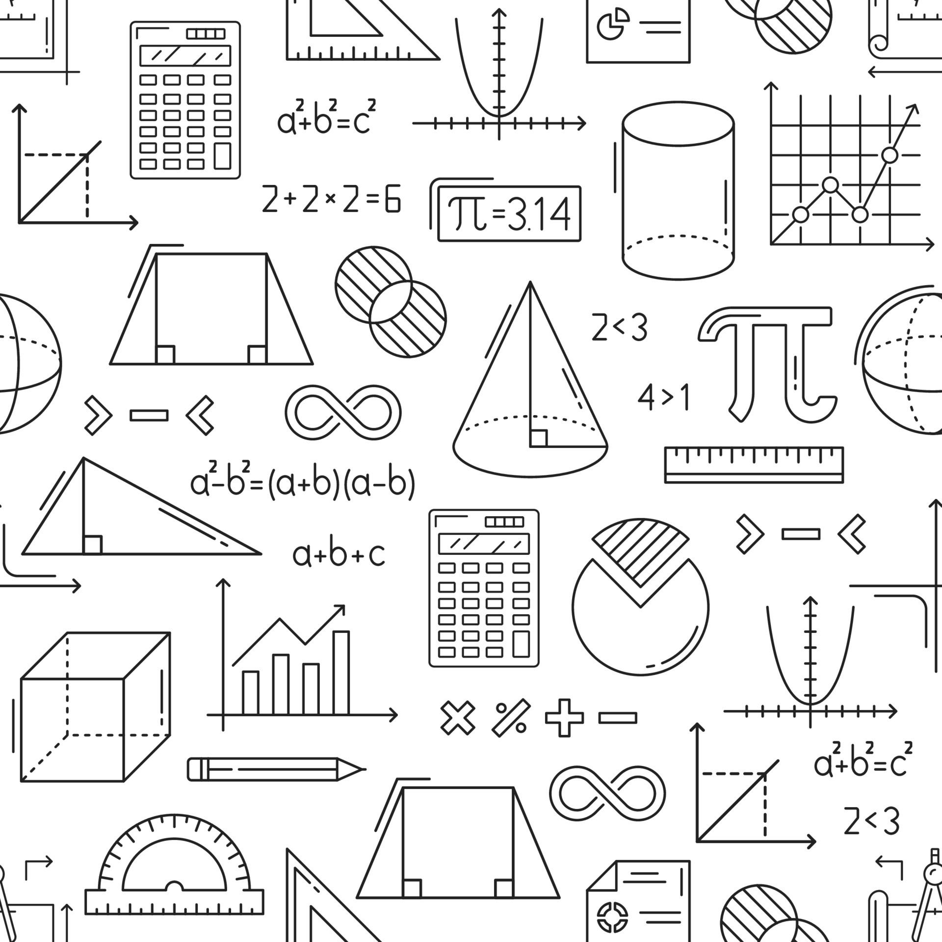 Wallpaper #HfsNhpcBx-Hc5Y20obE56 Mathematics Seamless Pattern Math Background 13466834 Vector Art at