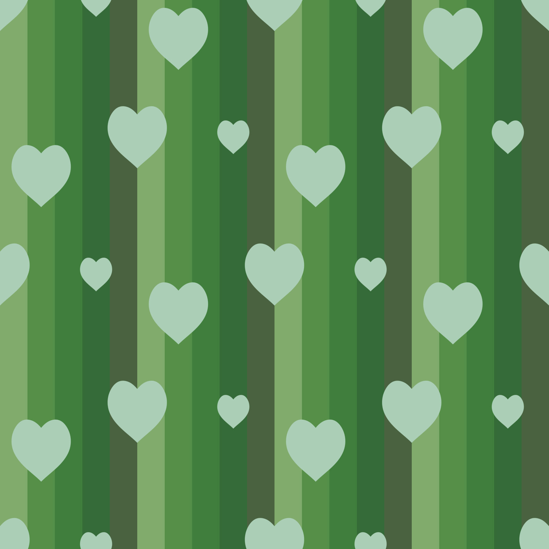Wallpaper #Tmd395IBSpphPi3-tobx16 Seamless Pattern with Light Green Hearts on Striped Green Background