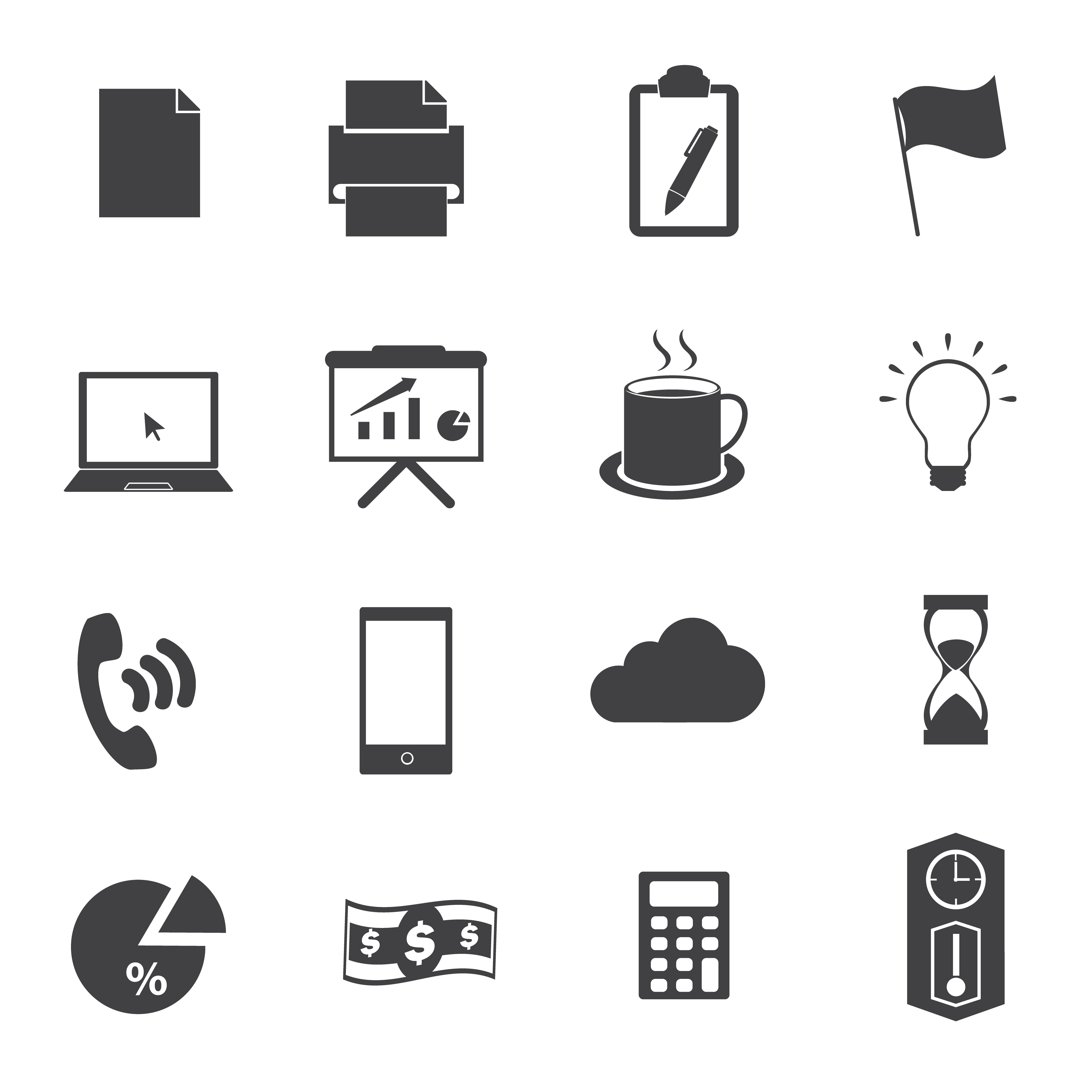 Wallpaper #wZyy4ZIBZHQxiYarrLy413 Business Office Black Icon Set 1215086 Vector Art at Vecteezy