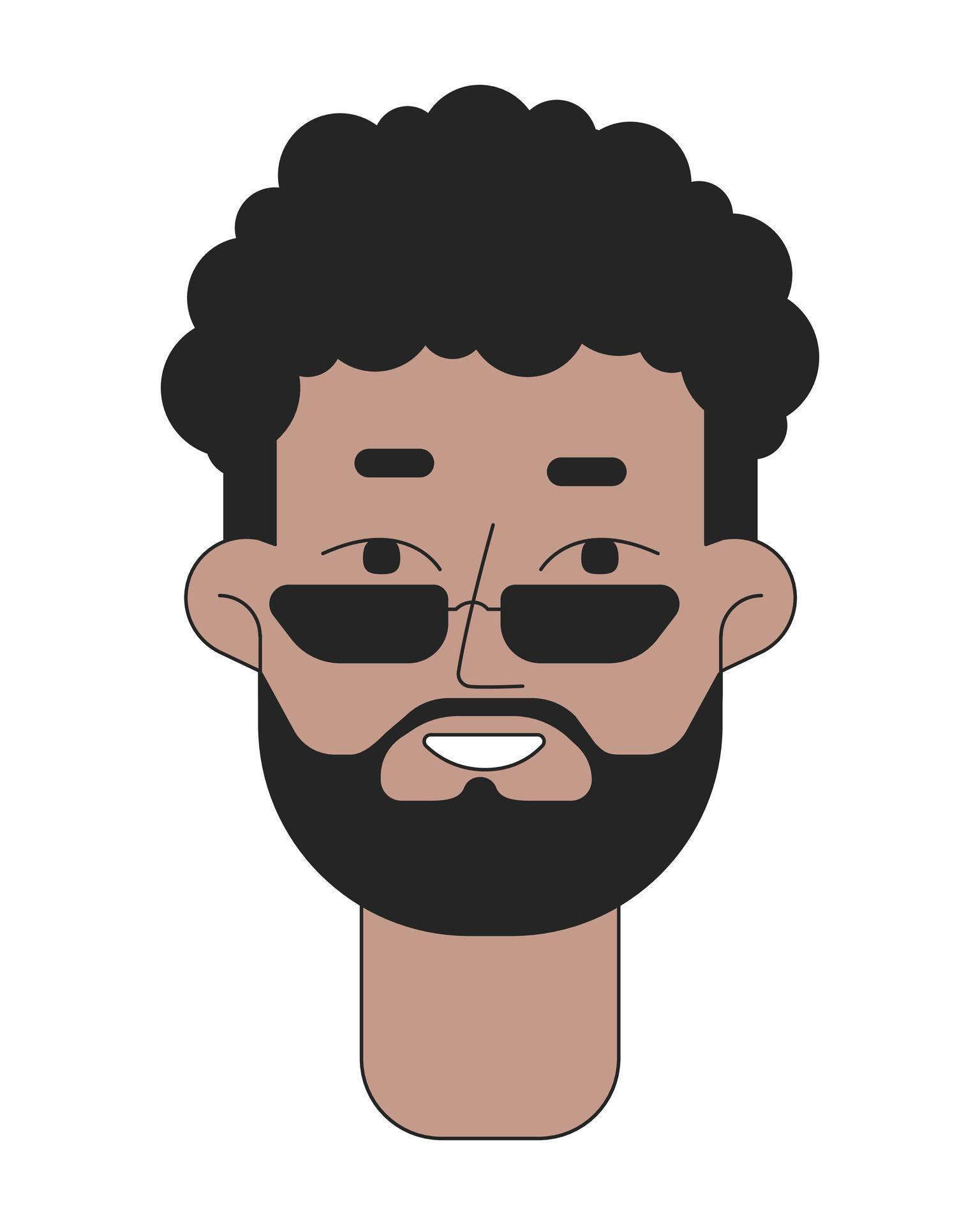 Wallpaper #C2gsJJMBSpphPi3-UzjF503 Black Bearded Man Sunglasses 2d Linear Vector Avatar Illustration