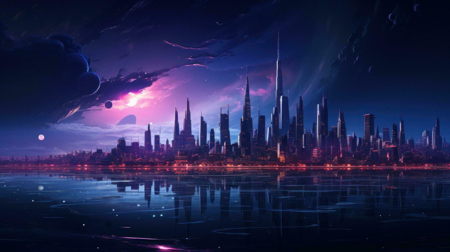 Wallpaper #aWjcHZMBSpphPi3-Yicj134 Futuristic Cityscapes with Neon Lights and Cyberpunk Vibes 29773274