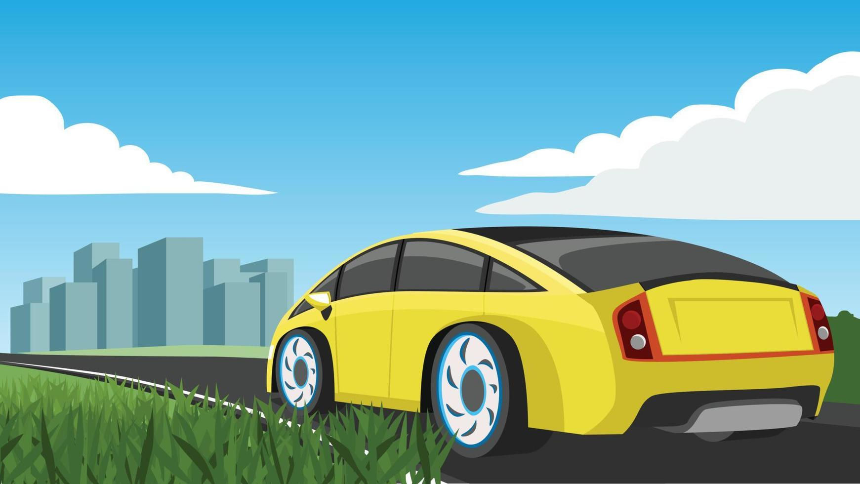 Wallpaper #60421 Yellow Mini Car Cartoon Vector Illustration 1910070 Vector Art at Vecteezy