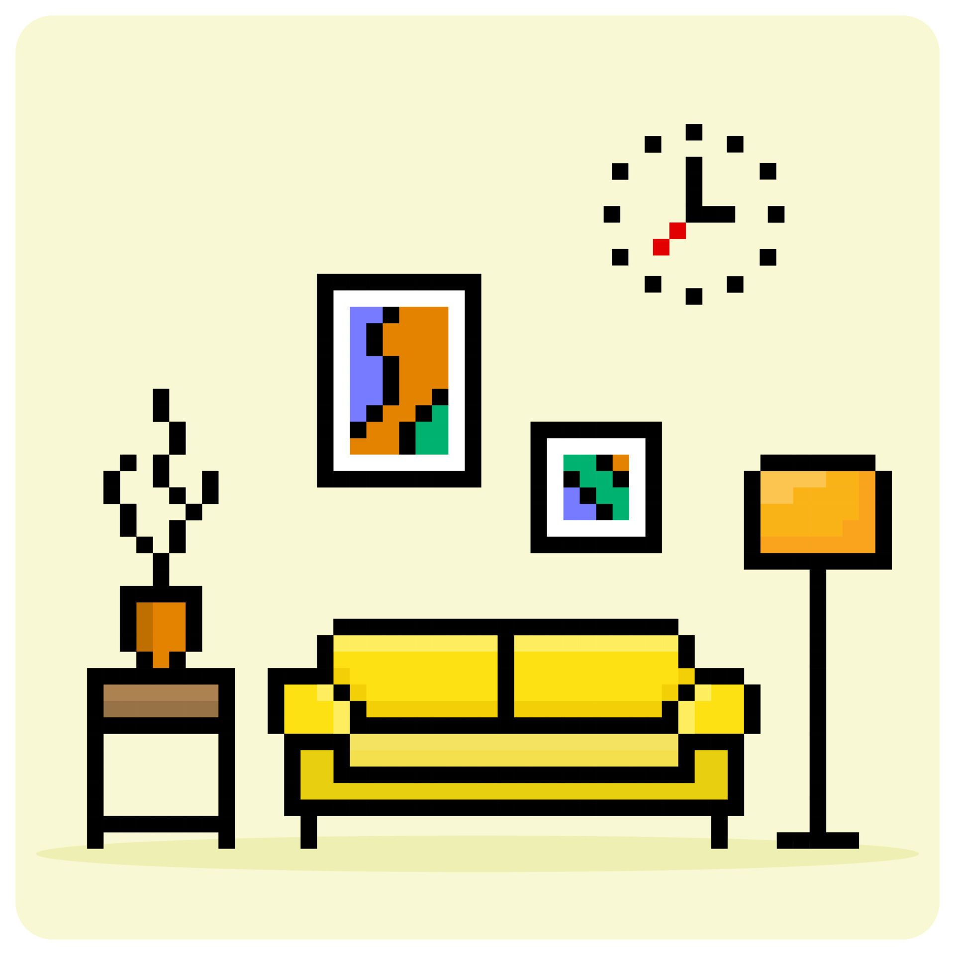 Wallpaper #YVanepcBsd6xcFiEltxK87 8 Bit Pixel Interior Living Room in Vector Illustration for Game Assets