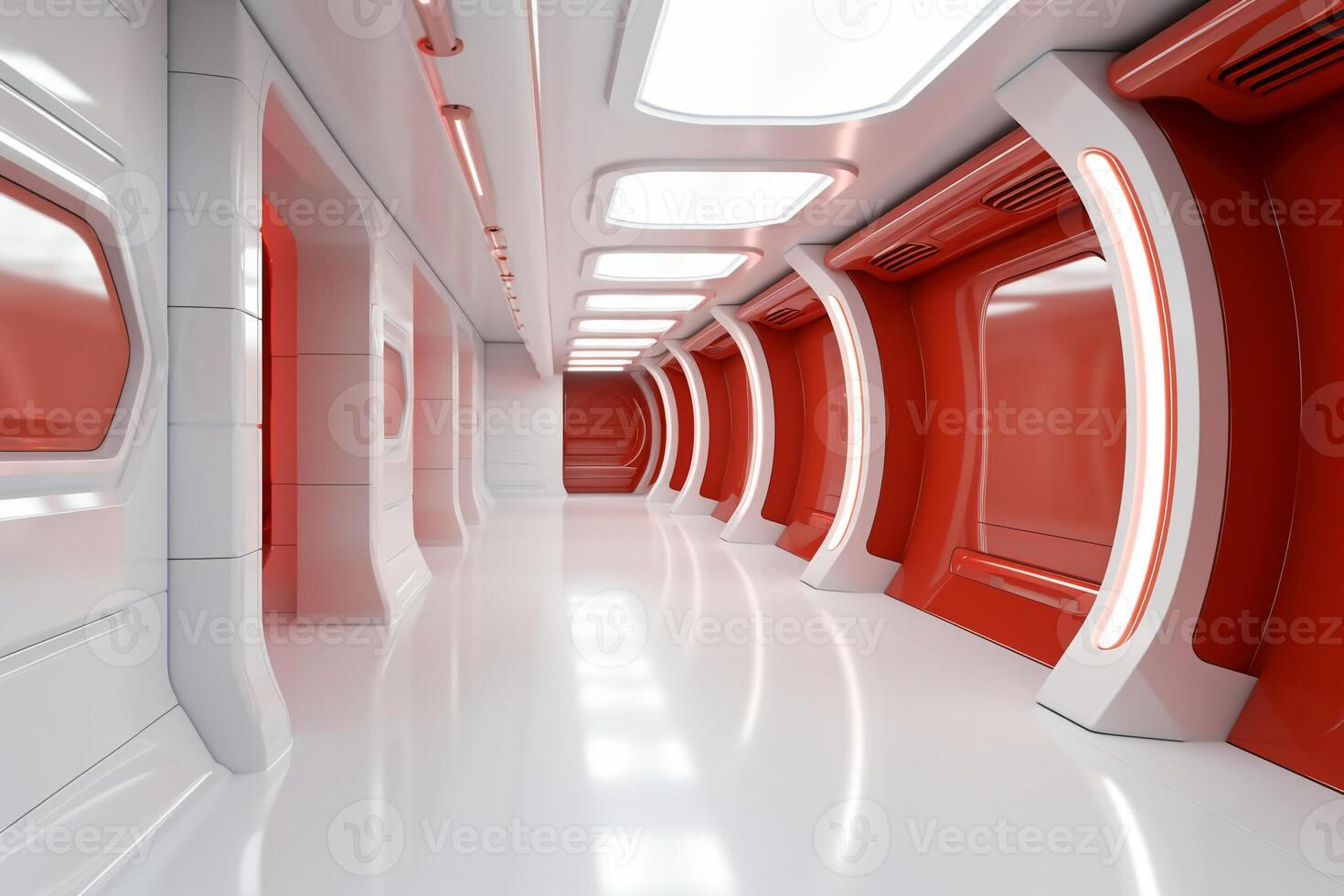Wallpaper #gmeC7JIBSpphPi3-UFMG173 Futuristic Background Science Fiction Interior White Wall and Red Light