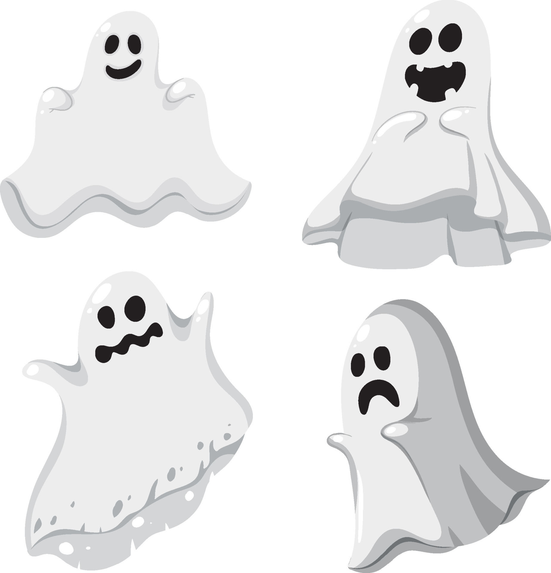 Wallpaper #SfS5OZMBKFX8bn3rL3dx291 Set of Halloween Ghost on White Background 12193337 Vector Art at Vecteezy