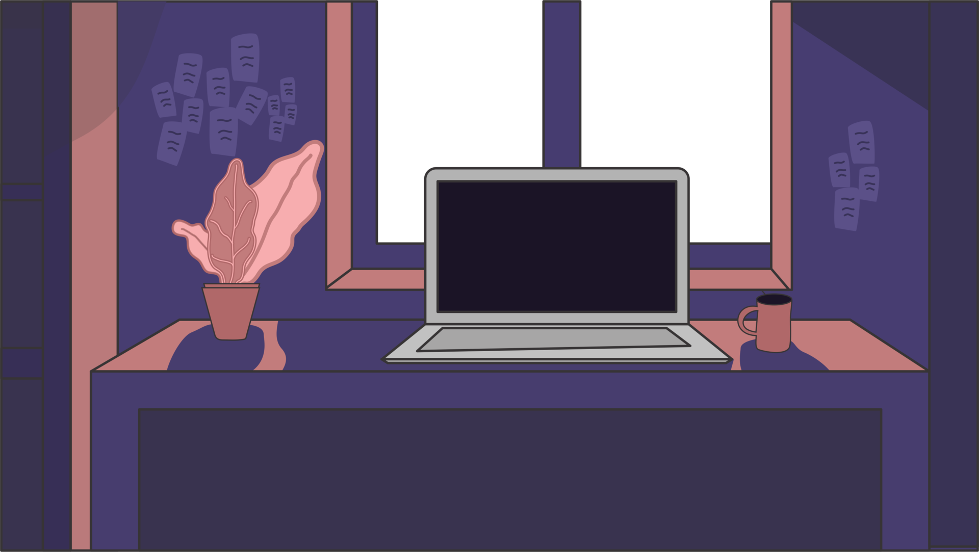 Wallpaper #MWcjC5MBSpphPi3-X9jd29 Aesthetic Lofi Room Workspace Design 12896701 Png