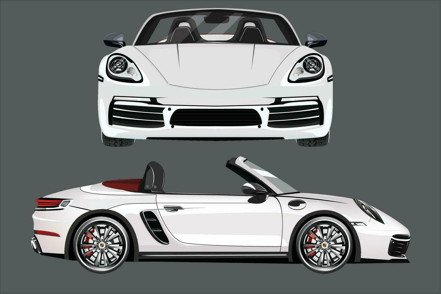 Wallpaper #vZkqP5MBUcASHT6n8svg208 Realistic Vector White Car with Gradients and Perspective from Front
