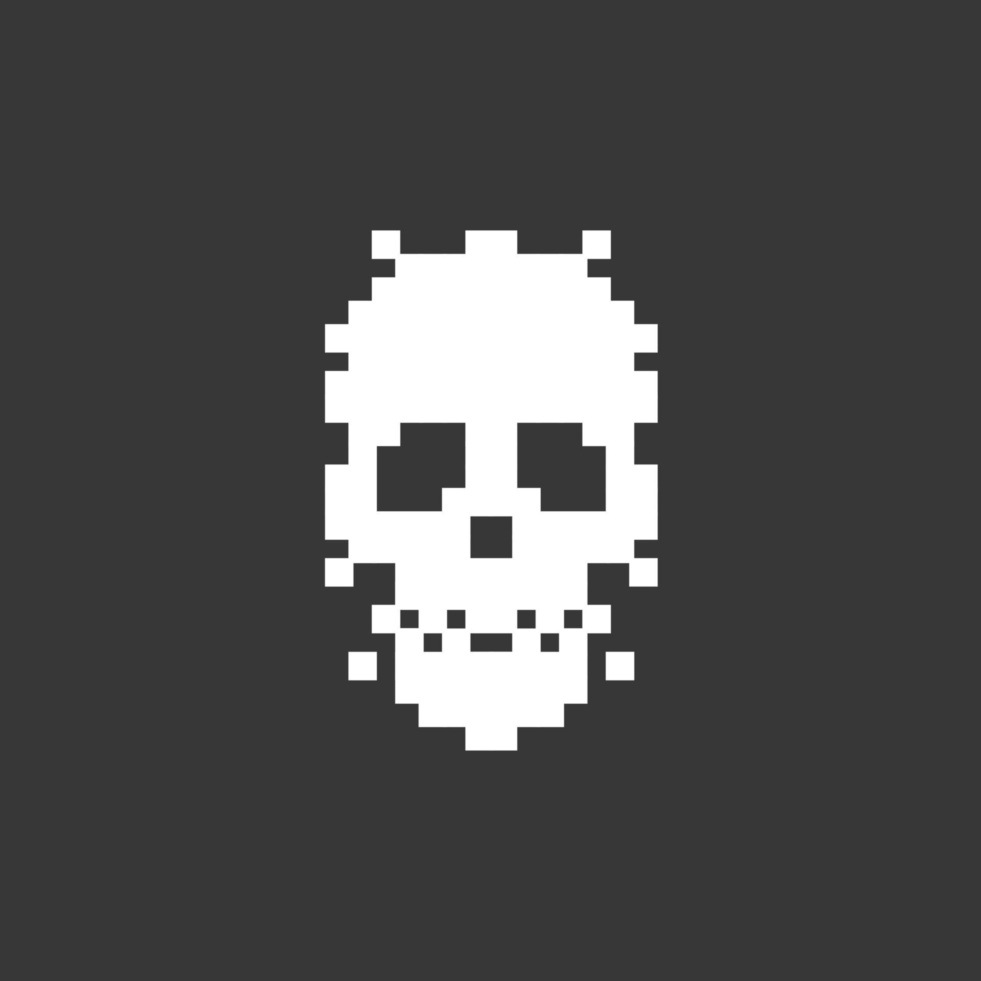 Wallpaper #o-p9VZMBlwTYPL18kw20277 Pixel Art Skull Logo Design Vector Icon Illustration on Black