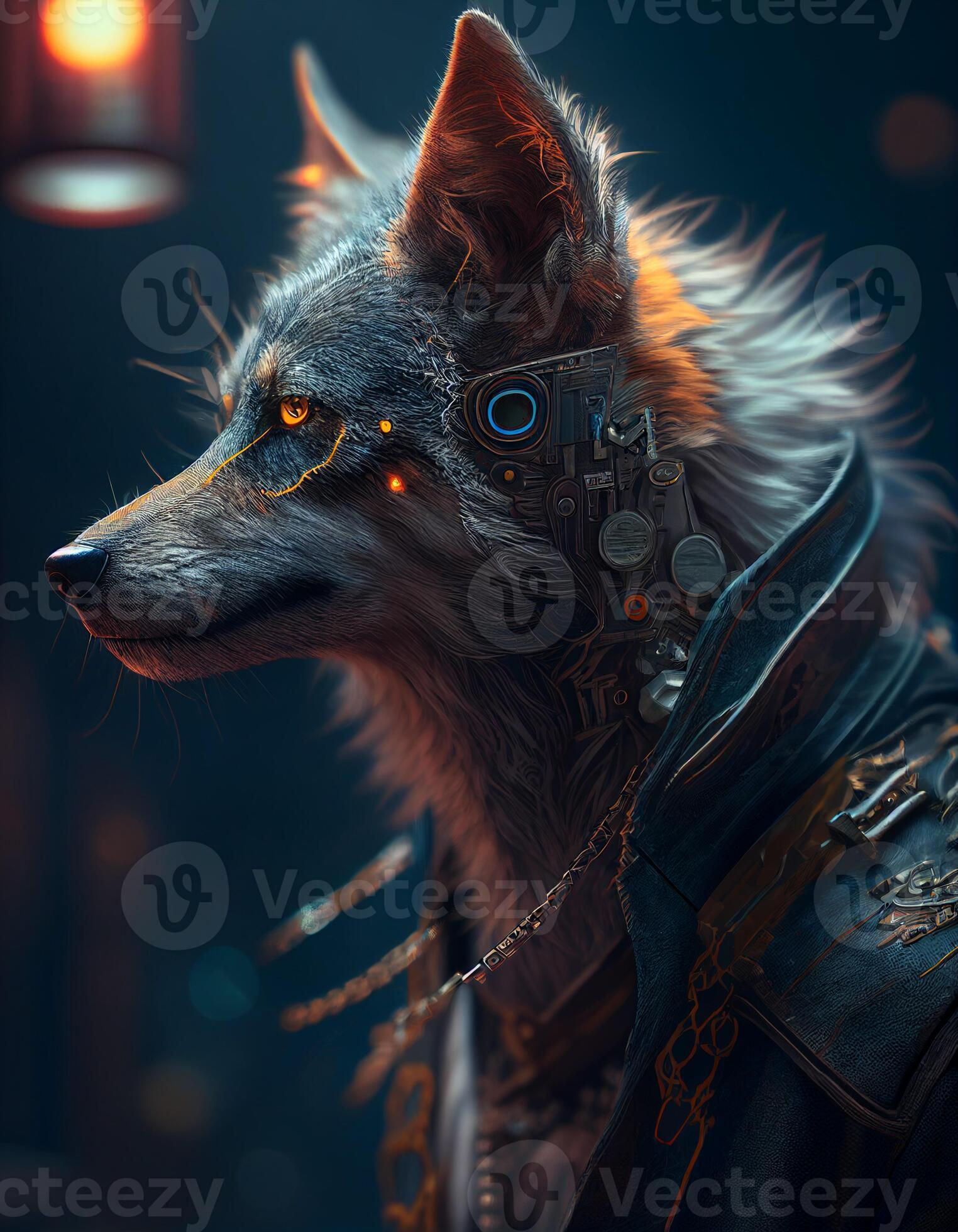 Wallpaper #hn399I4Bnwiau_P6SxF421 Cyberpunk Wolf Crated with AI Tools 22778131 Stock Photo at Vecteezy