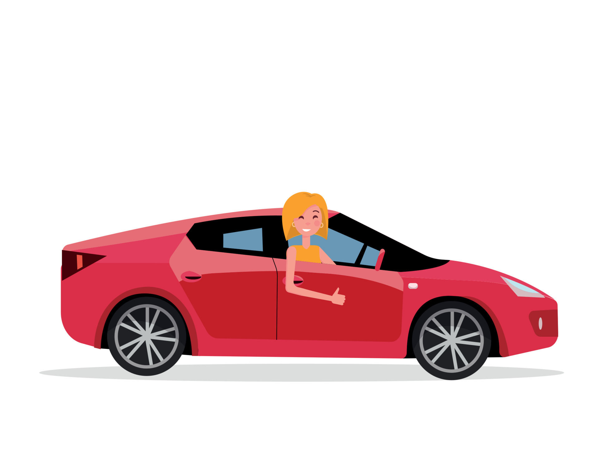 Wallpaper #vZkqP5MBUcASHT6n8svg303 Mujer Joven Sonriente Dentro De Su Coche Mujer Conductora Al Volante
