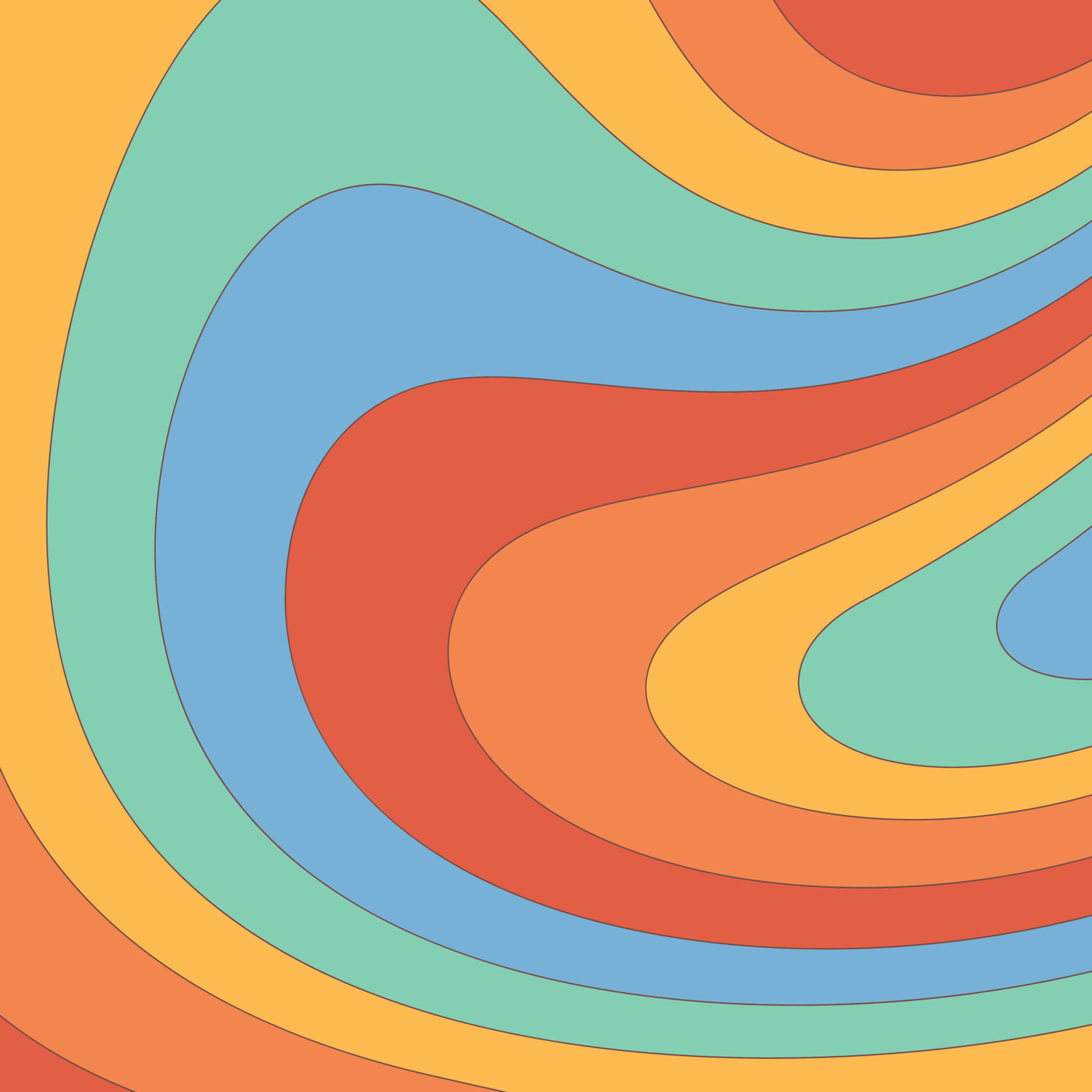 Wallpaper #Xj9NPJMBLiIJ4c9O-pG711 Retro Groovy Wavy Rainbow Background Background in the Style of the